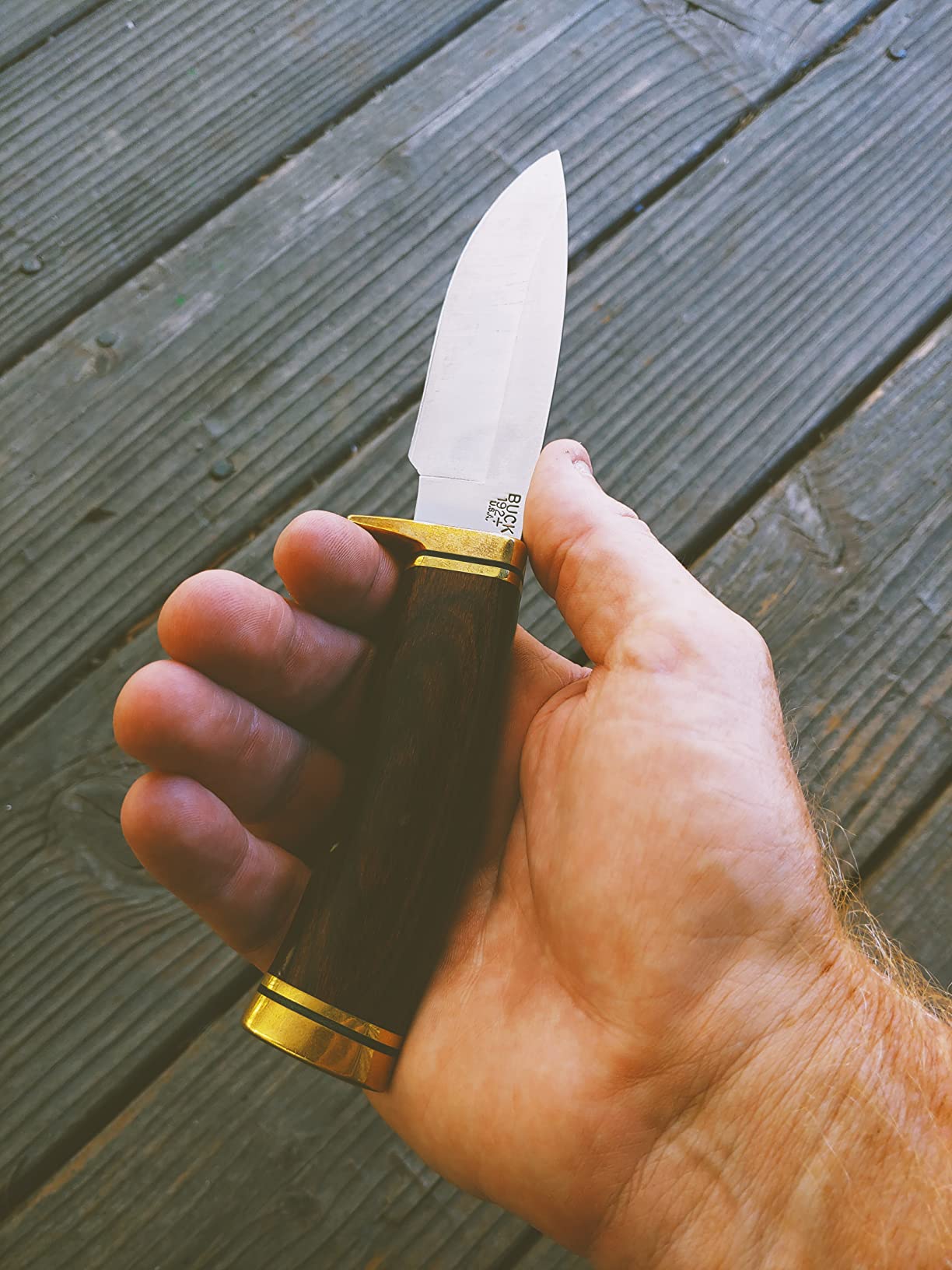 Buck Knives 692 Vanguard Hunting Knife with Sheath, Rubber Handle, 6.6 oz | Strong Full Tang Design, 4-1/4