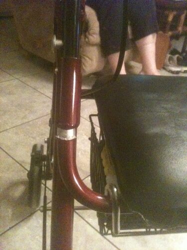 Medline Large Extra Wide Aluminum Bariatric Rollator Walker with Seat, Burgundy, 400 lb. Weight Capacity, Foldable, Under Seat Storage, 8