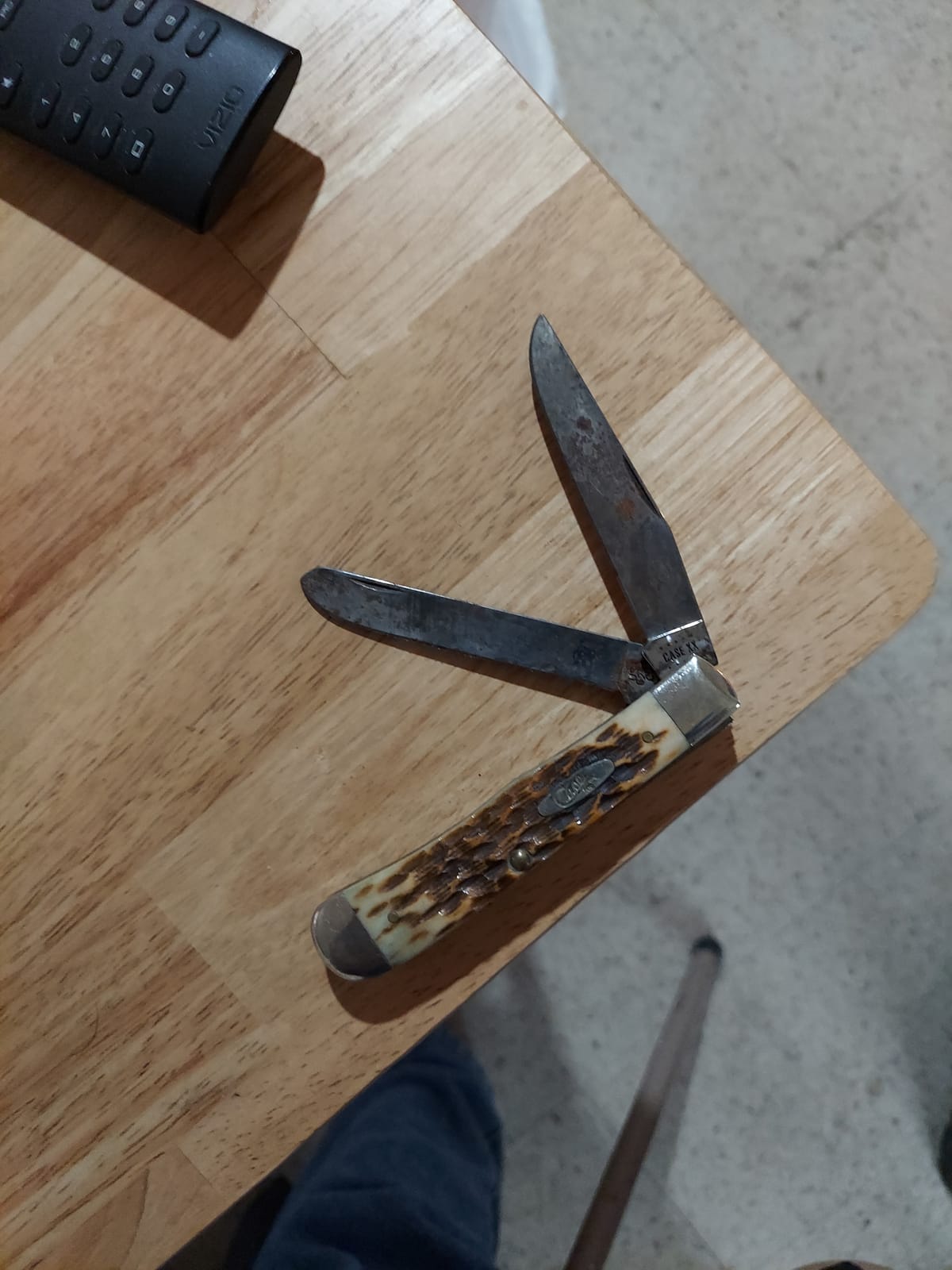 Case XX WR Pocket Knife Trapper With Genuine Bone Handle, Carbon Steel Blade(s), Length Closed: 4 1/8 Inches (Amber Bone) customer photo 1