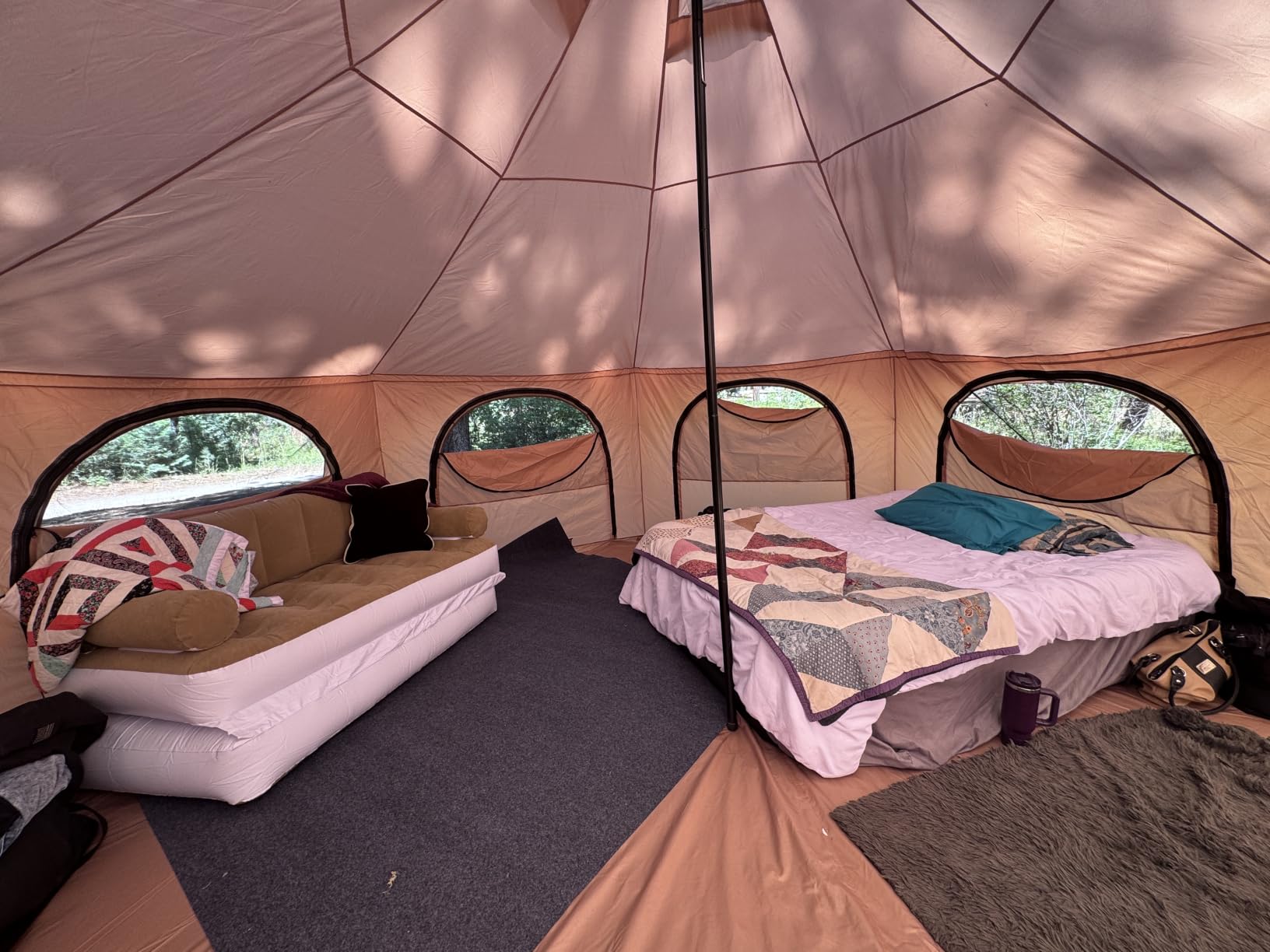 Drymate Tent Carpet Mat, Protective Waterproof Liner Keeps You Warm & Dry, Camping Floor Rug Accessory (7'4