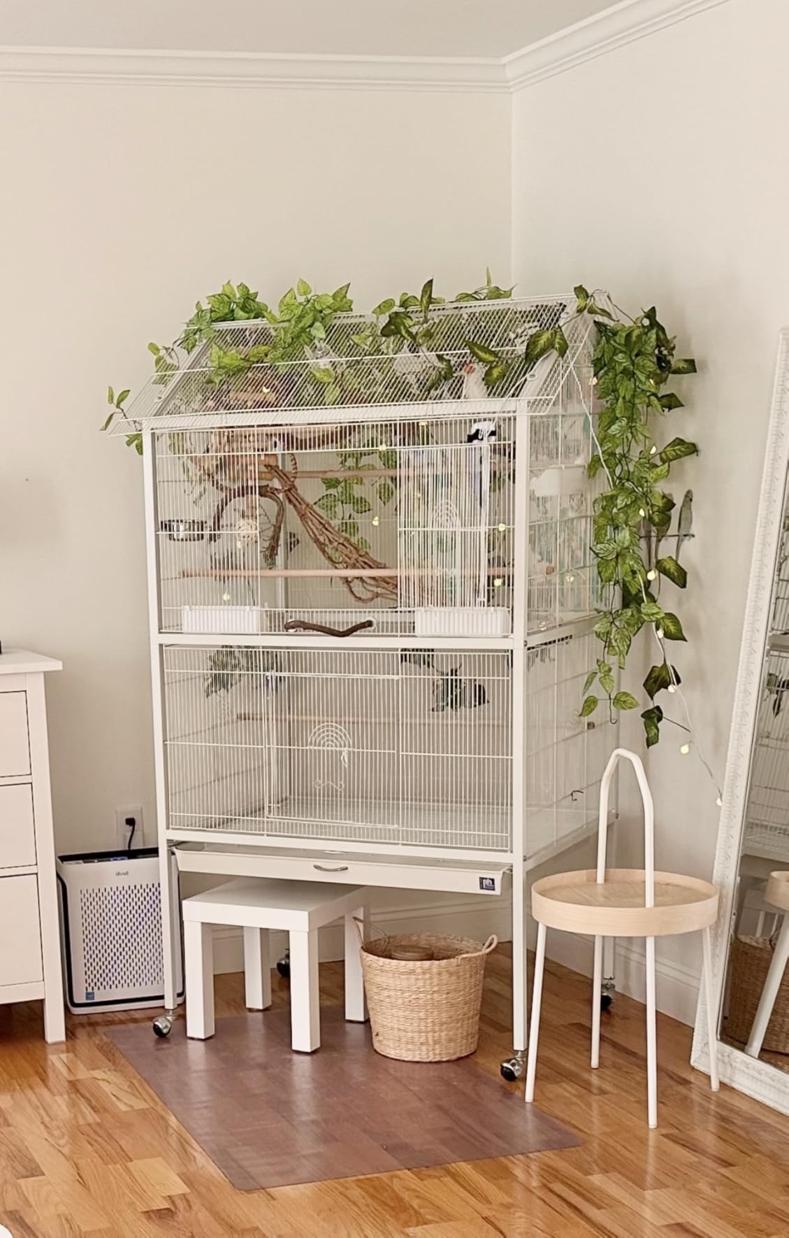 Prevue Pet Products Wrought Iron Flight Cage with Stand, Large Birdcage for Pets, Metal Cage Standing Birdcage, Black Hammertone Finish | Large Birdcage for Parakeets, Canaries, Finches, Cockatiels, Lovebirds, & Green Cheeks customer photo 1