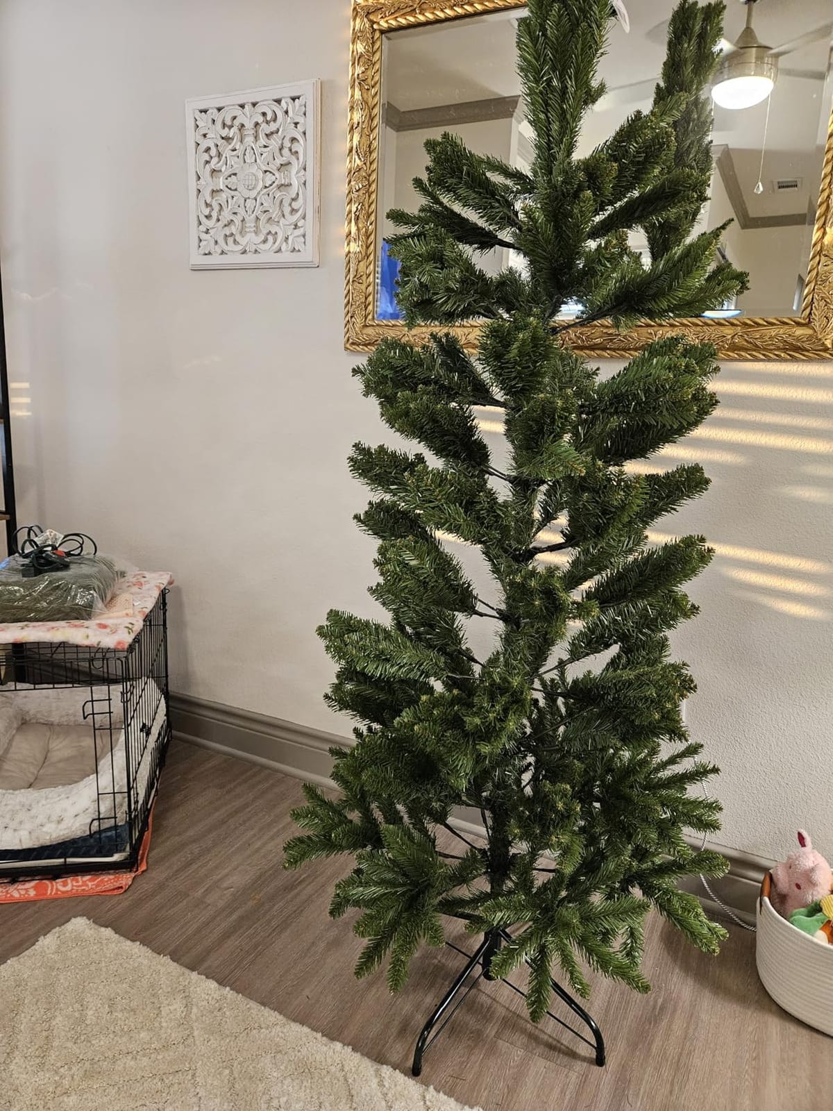 National Tree Company 7ft Unlit Kingswood Fir Slim Christmas Tree | 892 Tips, Includes Stand, Artificial, Green customer photo 1