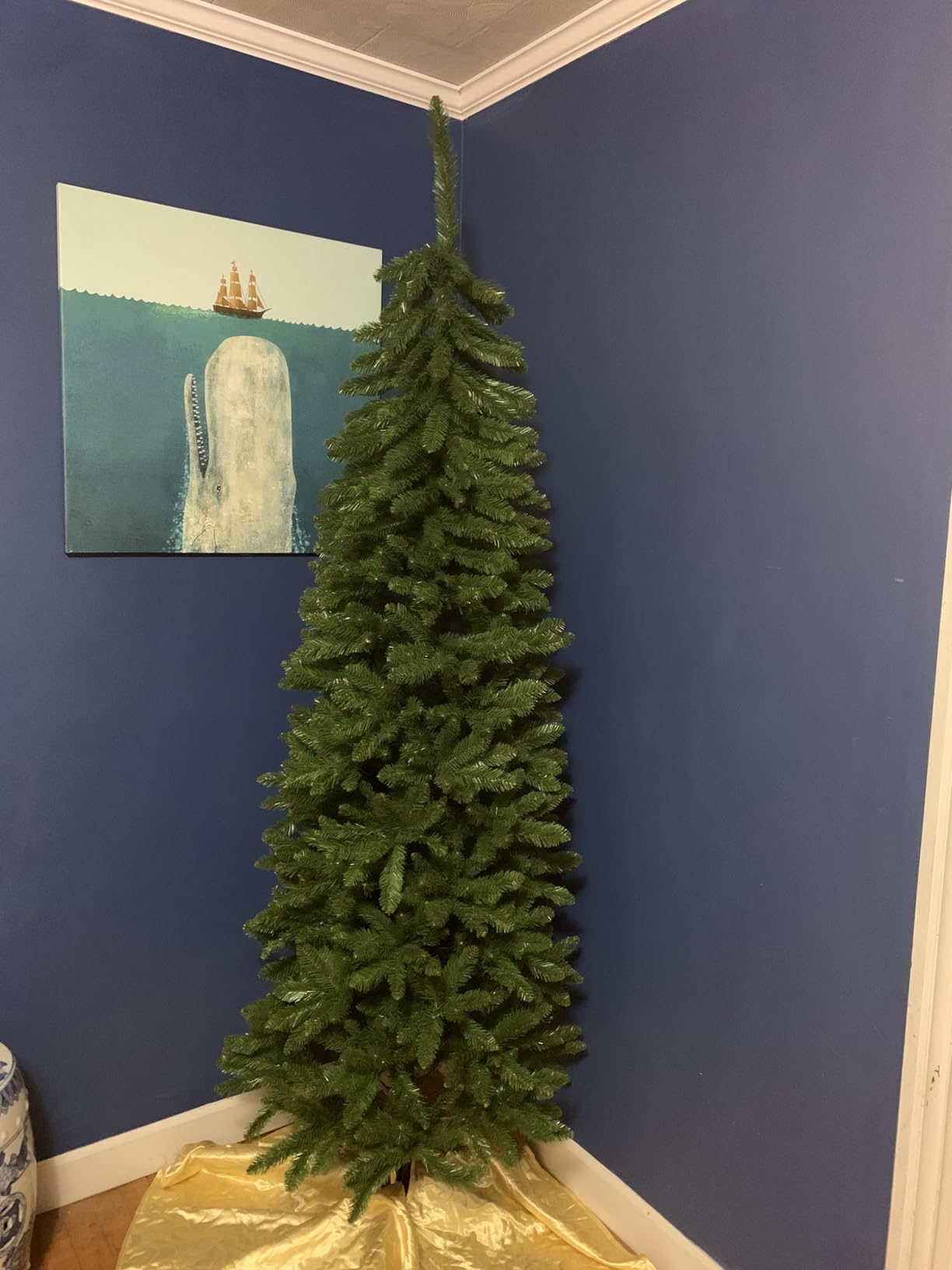 National Tree Company 7ft Unlit Kingswood Fir Slim Christmas Tree | 892 Tips, Includes Stand, Artificial, Green customer photo 2