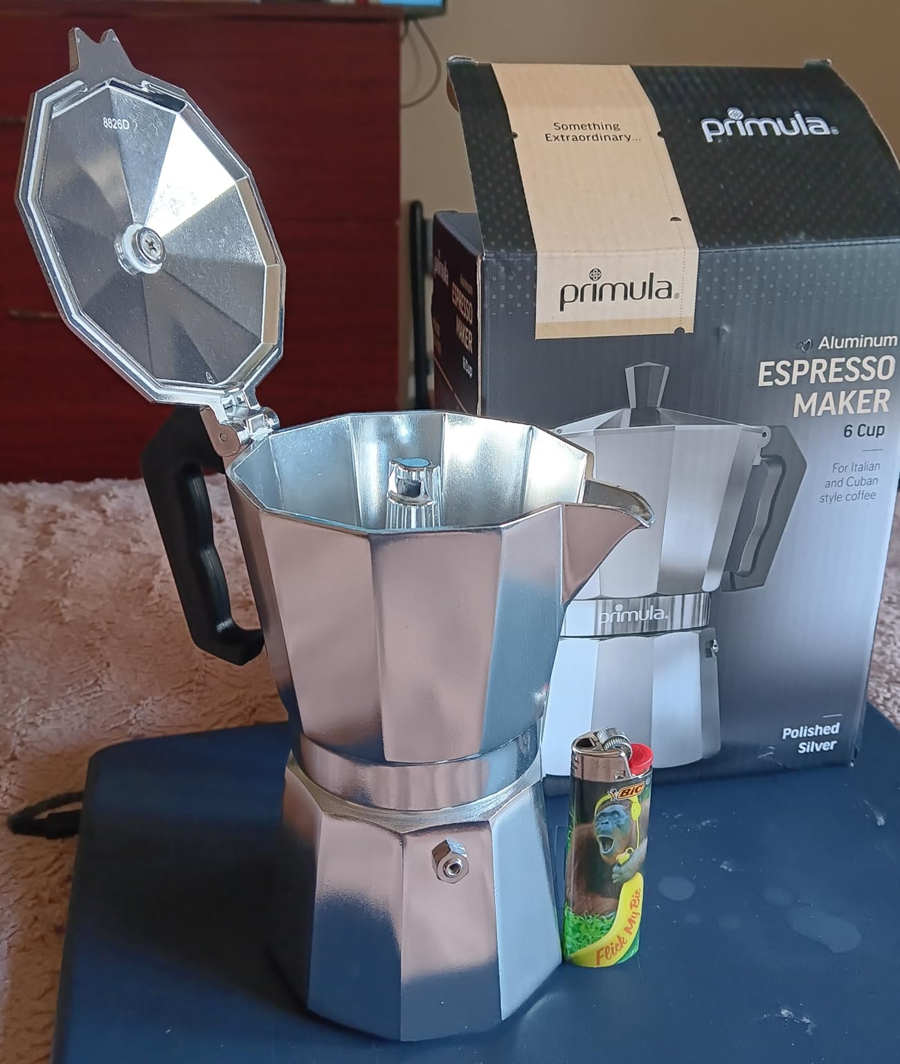 Primula Classic Stovetop Espresso and Coffee Maker, Moka Pot for Italian and Cuban Café Brewing, Greca Coffee Maker, Cafeteras, 6 Espresso Cups, Silver customer photo 1