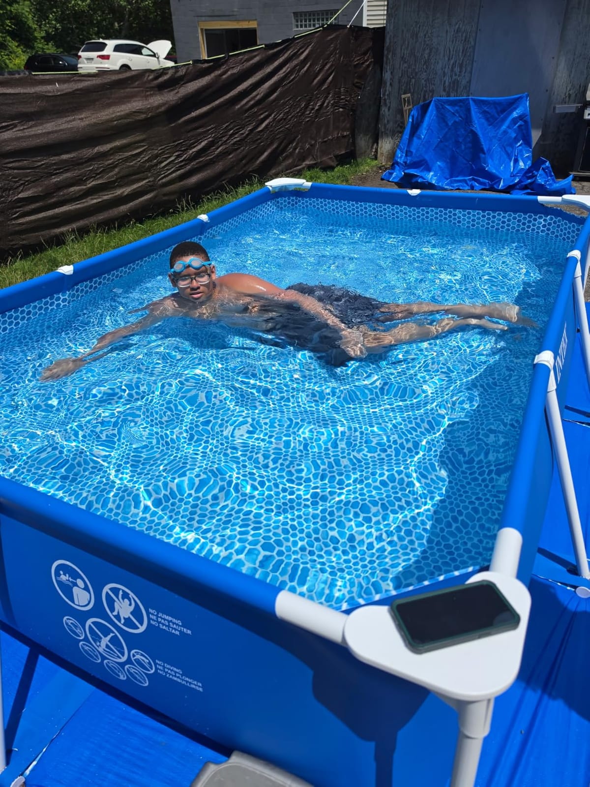 INTEX Rectangular Frame 8 ft 6 in x 5 ft 3 in x 25 in Above Ground Pool, Swimming Pool with Steel Frame, Pump Not Included customer photo 1