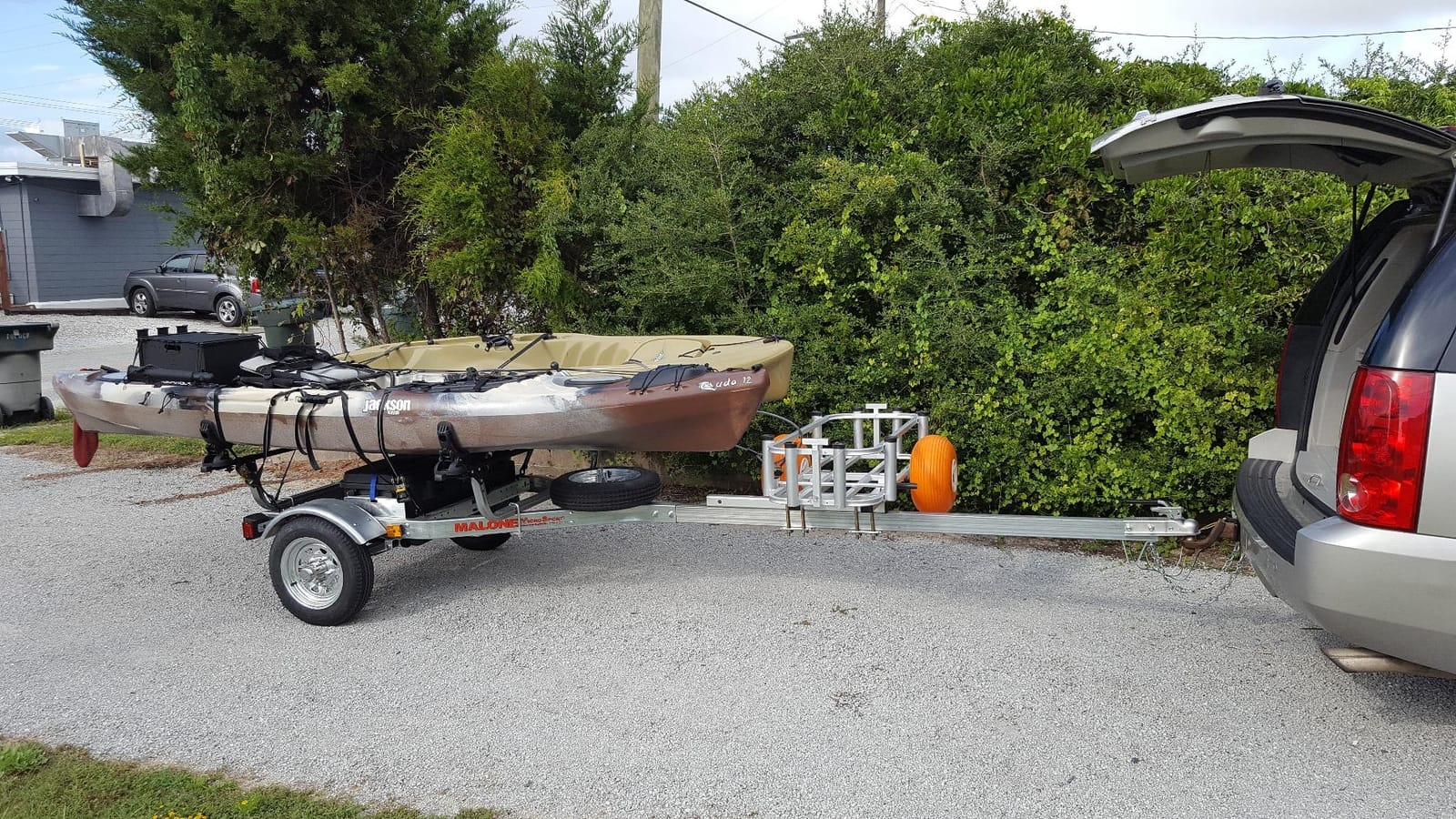 Malone MPG461GU MicroSport 2 Kayak Trailer with 2 SaddleUp Kayak Carriers & Spare Tire | 20' / 800 lbs Capacity | Fully Submersible | Marine Grade Galvanized Steel Construction customer photo 1