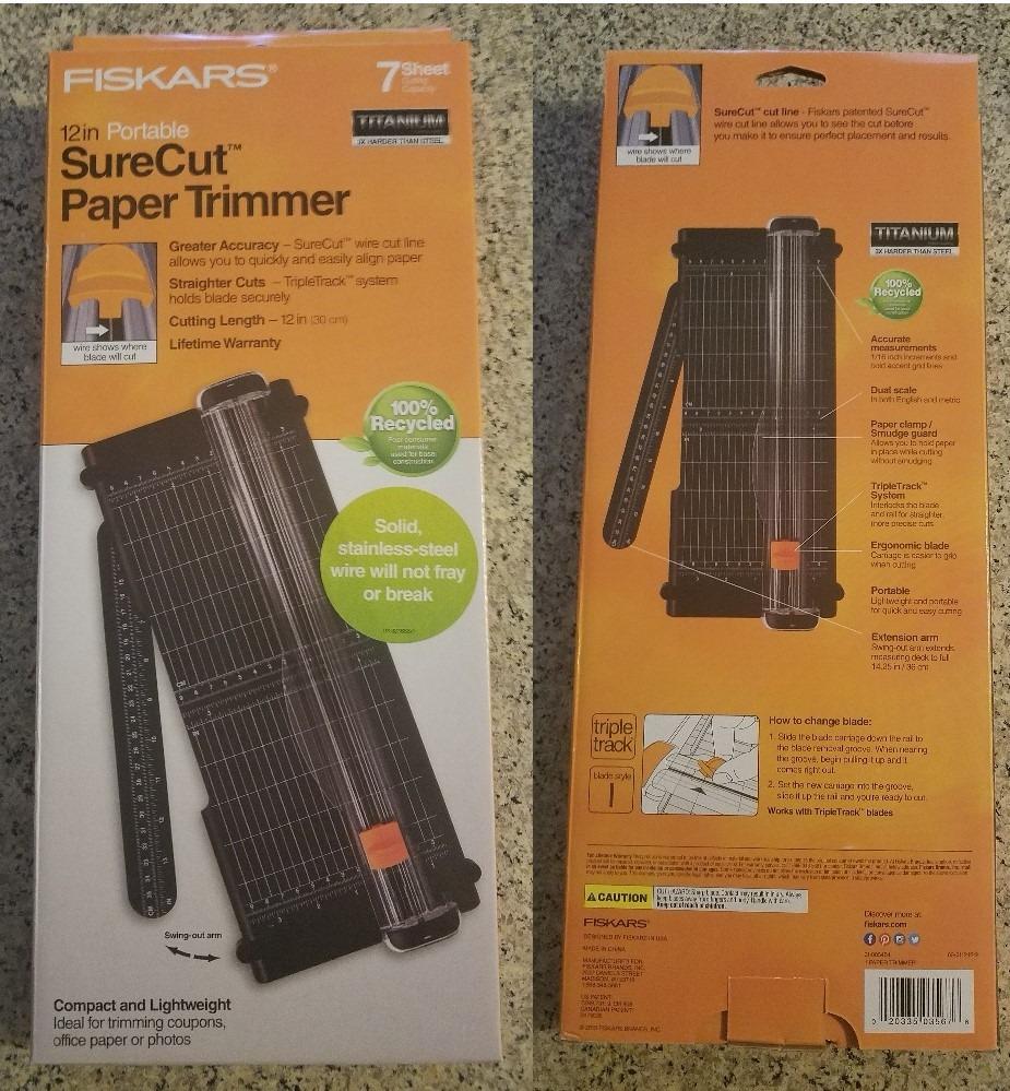 Fiskars Recycled SureCut Portable Paper Cutter, 12