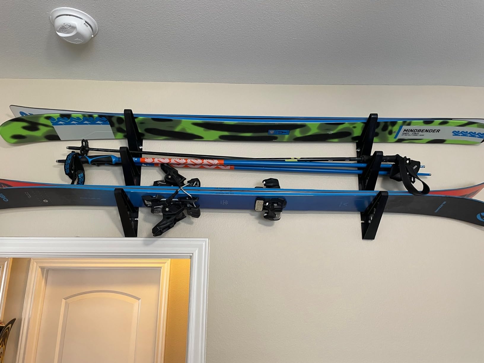 StoreYourBoard Ski Rack Wall Mount, Horizontal Ski & Snowboard Storage | Ski Wall Mount, Ski Rack for Garage, Snowboard Wall Rack, Holds 3 Pairs customer photo 1