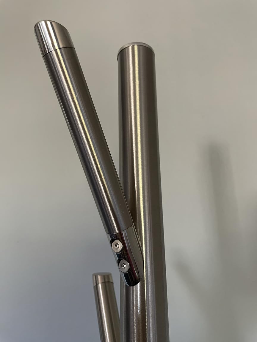 Adesso Coat Rack, Brushed Steel, 6 Hooks, Space-Saving, 67