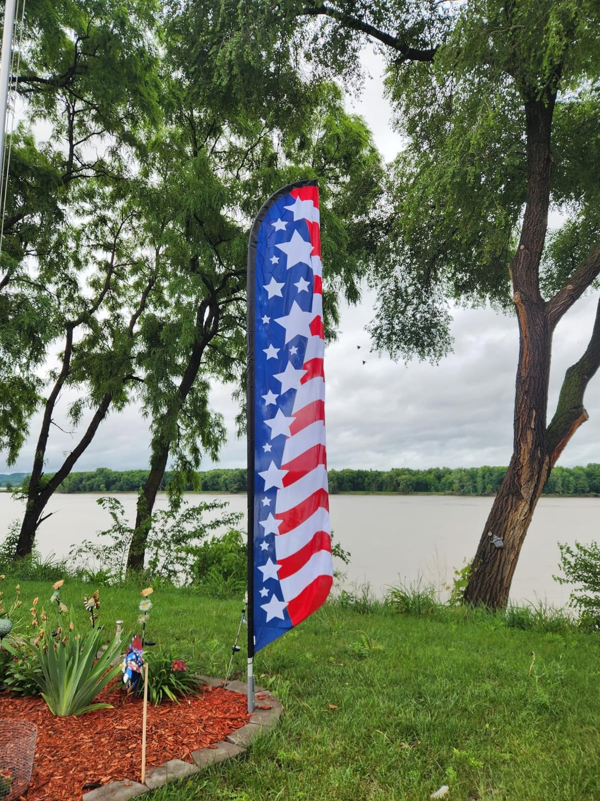 American Glory Advertising Feather Banner Swooper Flag Sign with 15ft Flag Pole Kit and Ground Stake - Stars Left Side customer photo 1