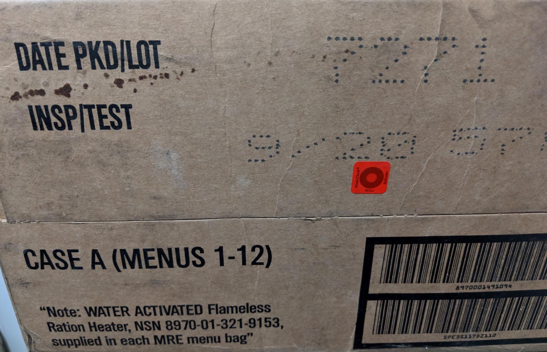 Ammo Can Man MRE Box A by Rothco, Genuine Mil Surplus, Menus 1-12 | Ammo Can Man MRE genuine U.S. military surplus ration box, Menus 1-12, ready-to-eat meals, by Rothco customer photo 1