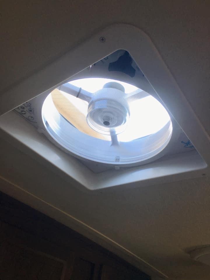 MAXXAIR Maxxfan Plus High Powered 10-Speed RV Intake and Exhaust Fan - Manual or Remote Control Electric Opening, Easy Ceiling Controls, Rain Sensor with Automatic Lid Closure, Smoke (00-04500K) customer photo 2