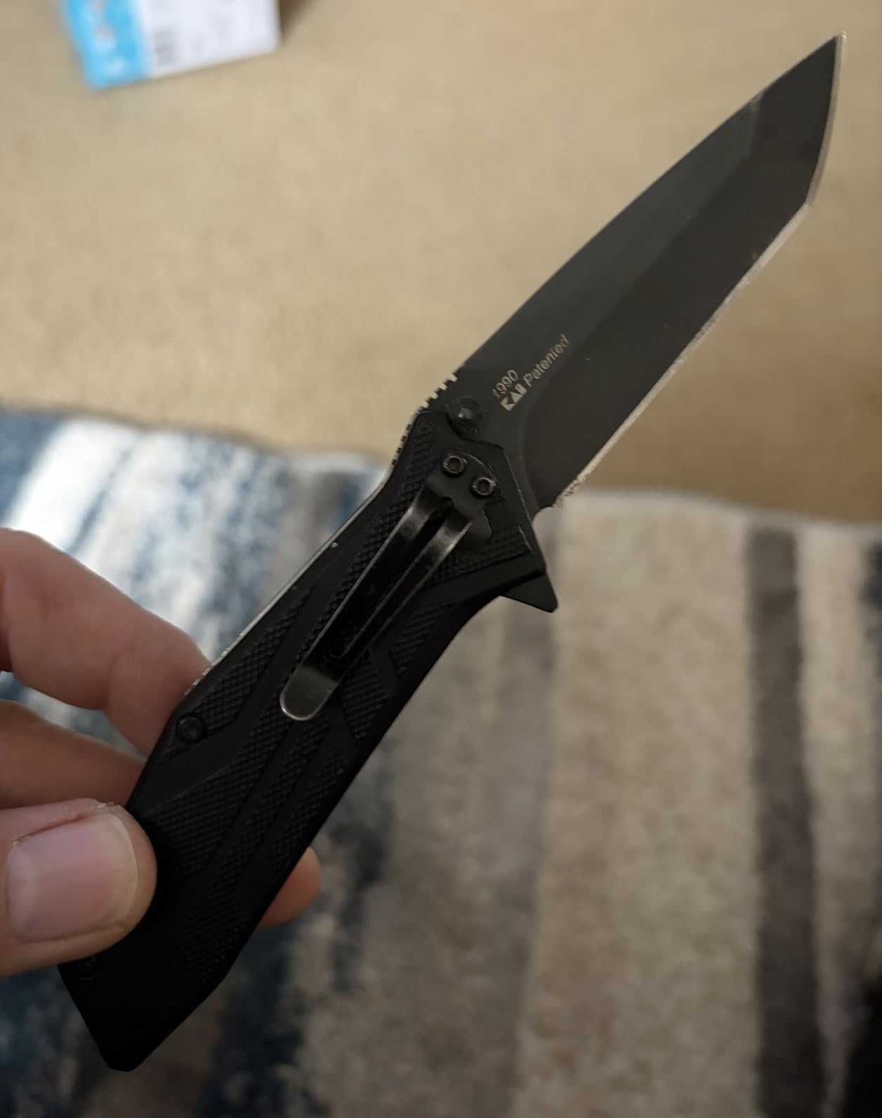 Kershaw Brawler Pocket Knife, All-Black, 3 Inch Tanto Blade customer photo 2