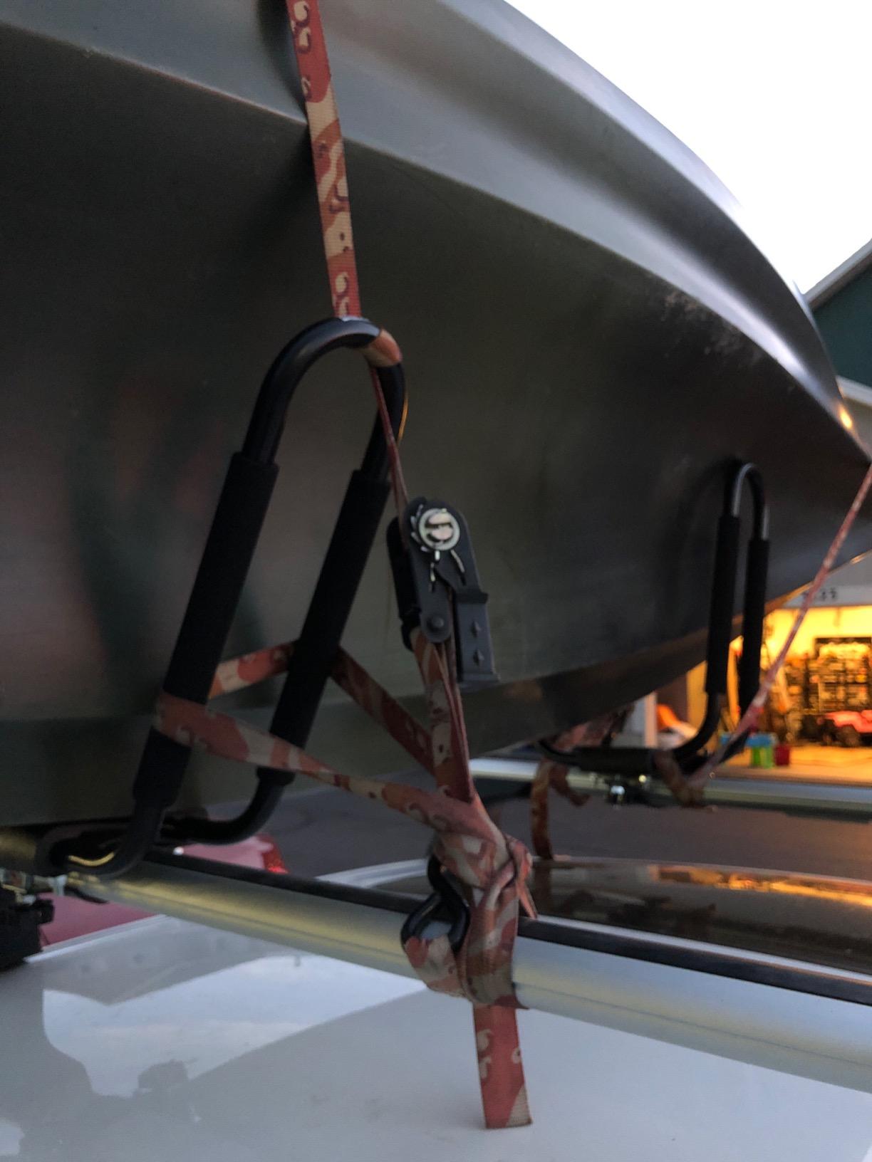 TMS Kayak Roof Racks for 2 Kayaks - Dual Universal Fit Carriers Include Two Sets of Straps for Cars, Trucks and SUVs - Easy to Mount J-Bar Style Carriers for Kayaks Canoes Paddleboards and Surfboards customer photo 1