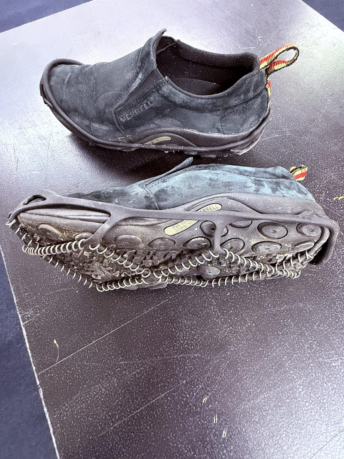 Yaktrax Walk Traction Cleats - 360-Degree Grip on Snow, Ice, & Multi-terrain Surfaces - Elastic Outer Band w/ Easy-On/Off Heel Tab & 1.2mm Zinc-coated Steel Coils - Abrasion & Rust Resistant - Unisex customer photo 2