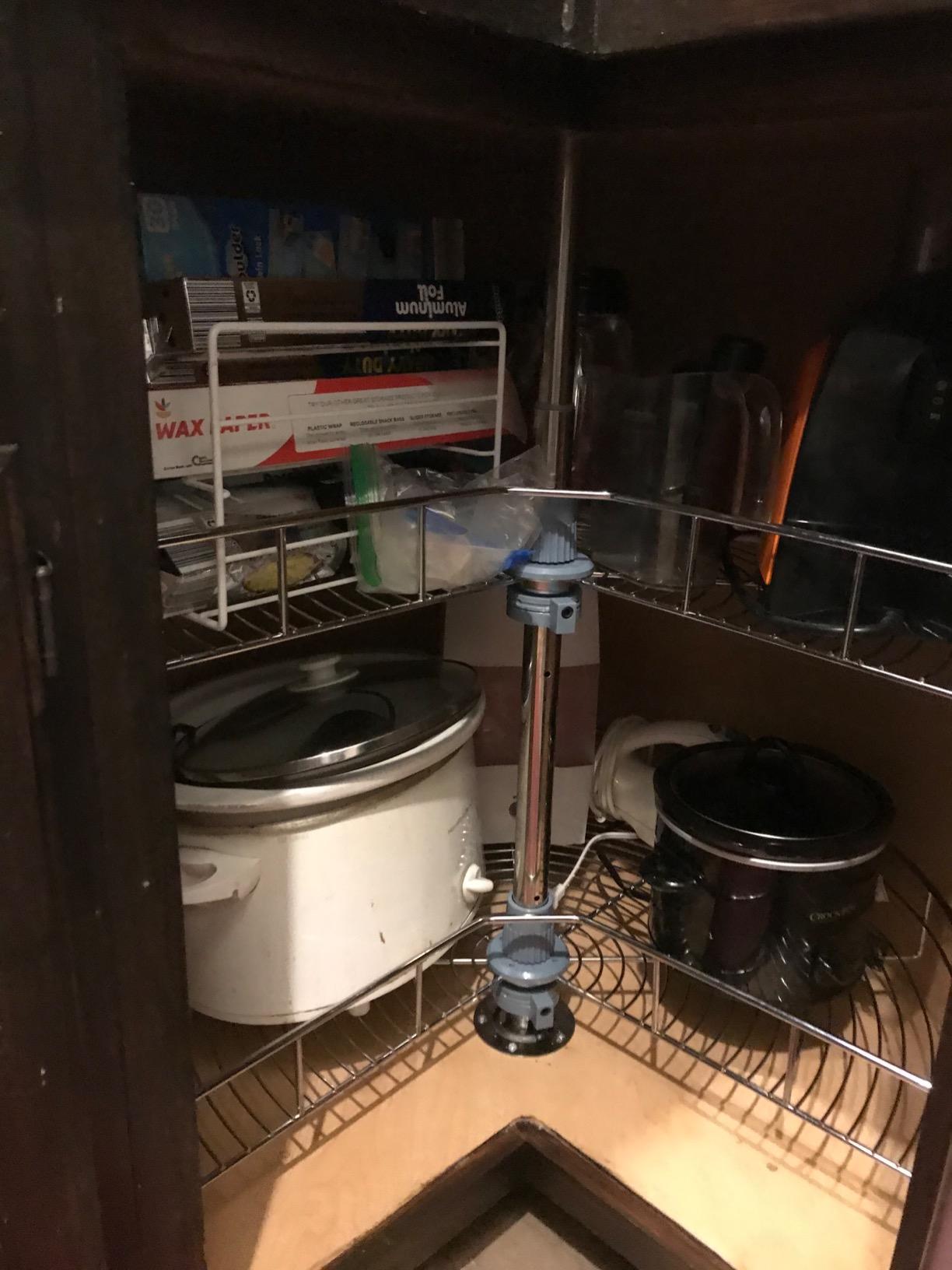 Dowell Base Cabinet Kidney Shape Dia.28 270° Lazy Susan, 2 Shelves customer photo 1