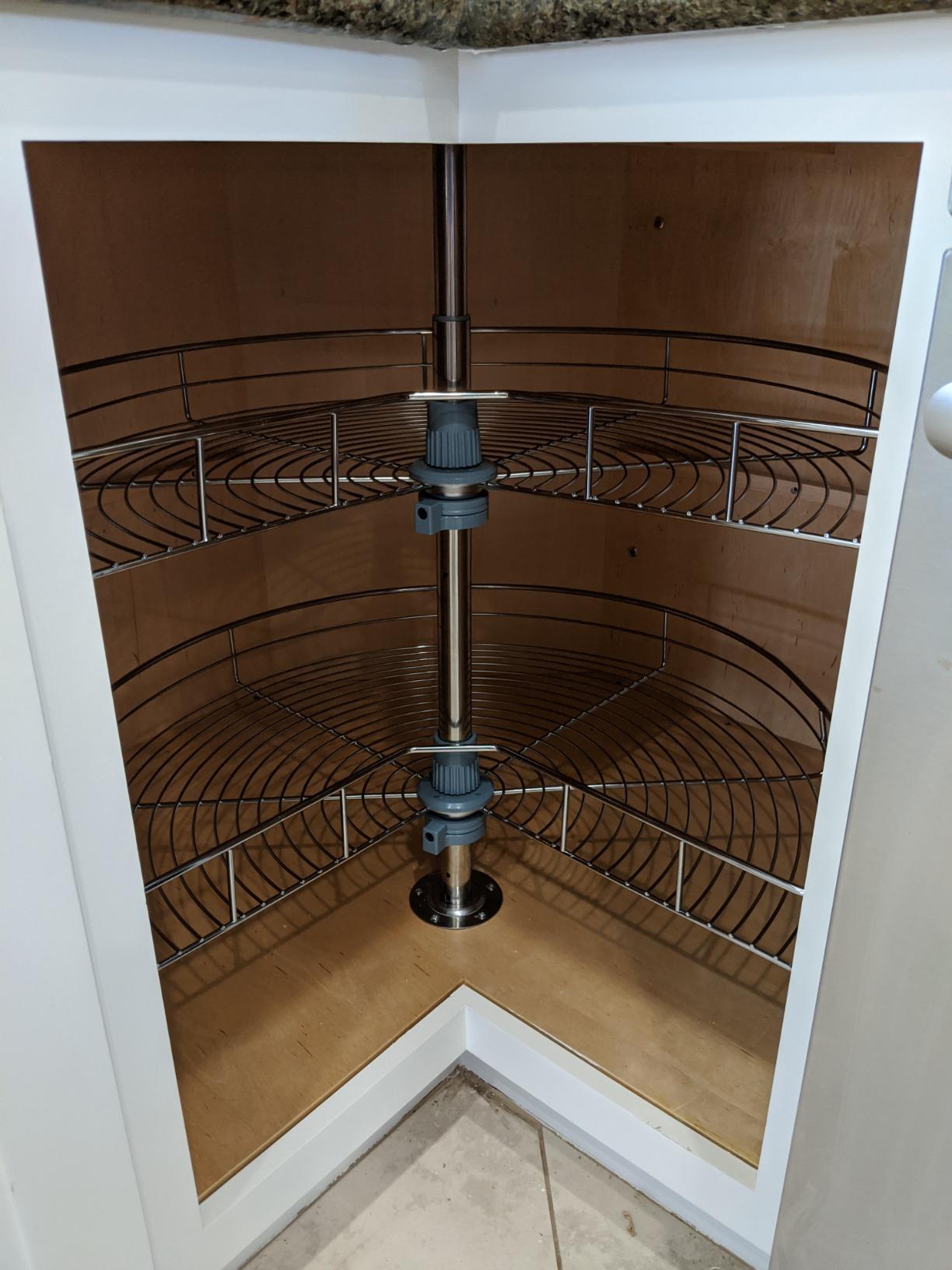 Dowell Base Cabinet Kidney Shape Dia.28 270° Lazy Susan, 2 Shelves customer photo 2