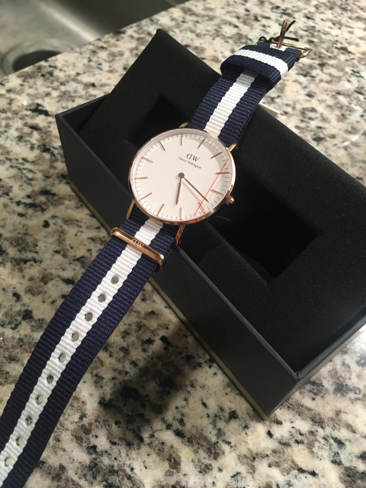 Daniel Wellington Classic Glasgow Watch, Multicolor NATO Band customer photo 2