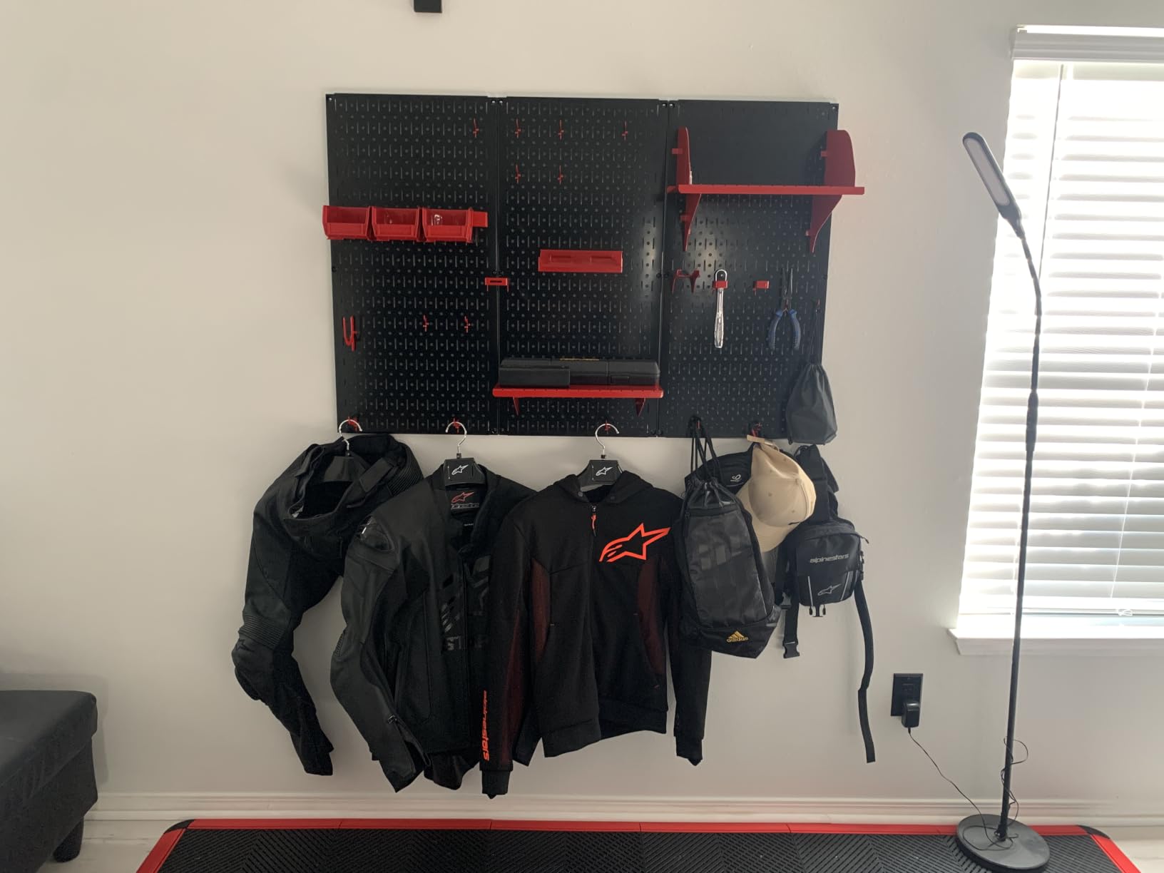Wall Control Pegboard Organizer 4 ft. Metal Pegboard Standard Tool Storage Kit with Black Toolboard and Black Accessories customer photo 2