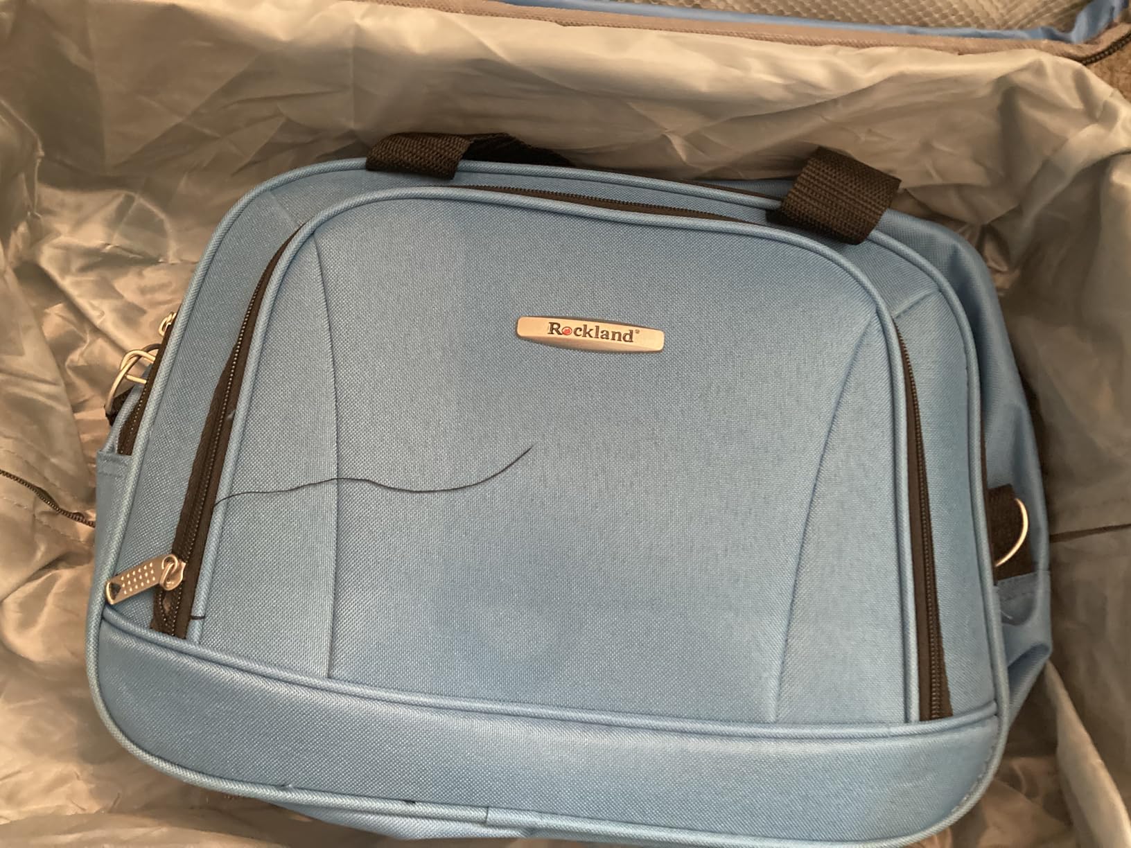 Rockland Journey Softside Upright Luggage Set,Expandable, Blue, 4-Piece (14/19/24/28) customer photo 2