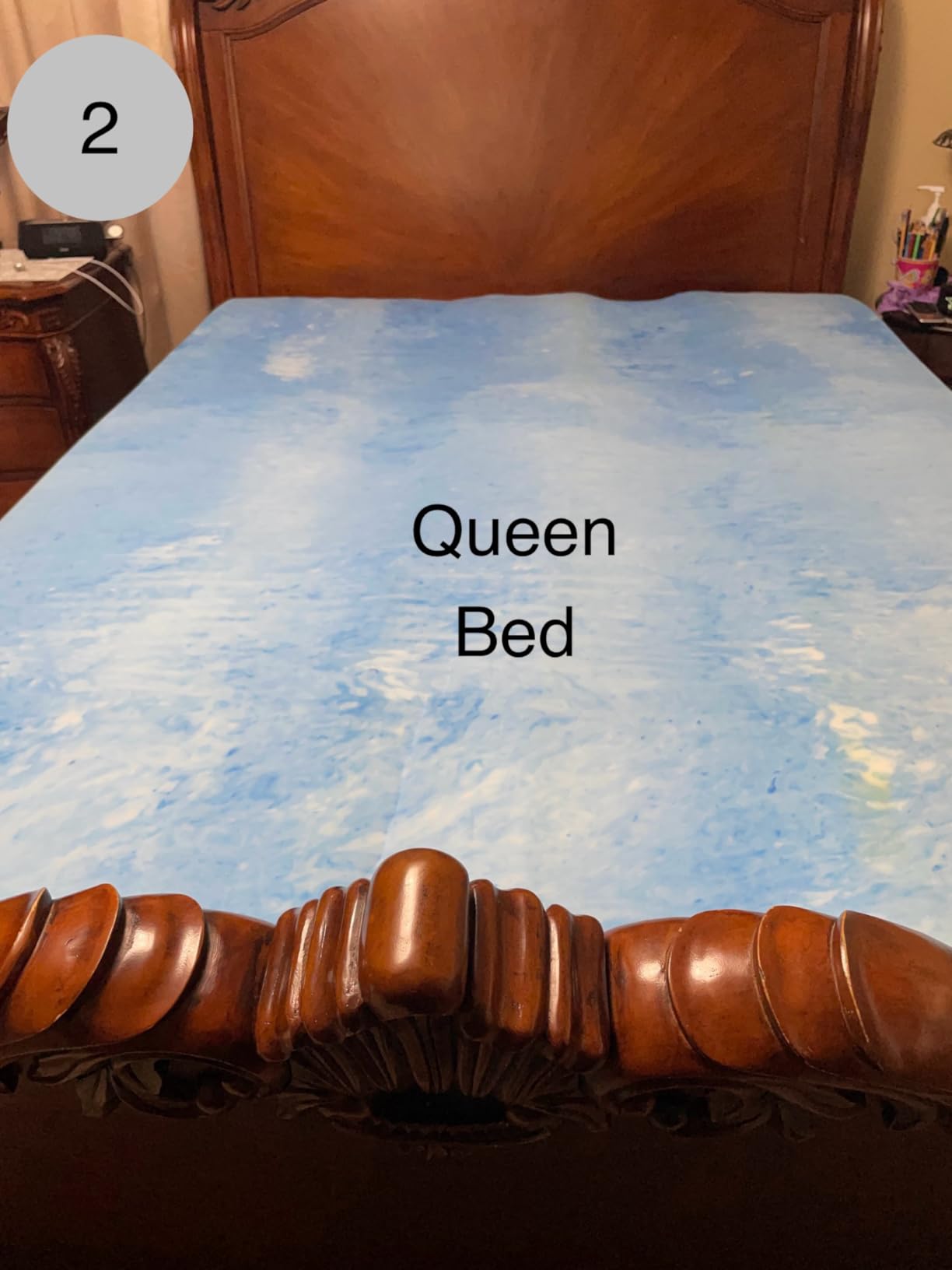 Sleep Innovations Dual Layer 4 Inch Memory Foam Mattress Topper, Queen Size, Medium Support, 2 Inch Cooling Gel Memory Foam Plus 2 Inch Pillow Top Cover customer photo 1