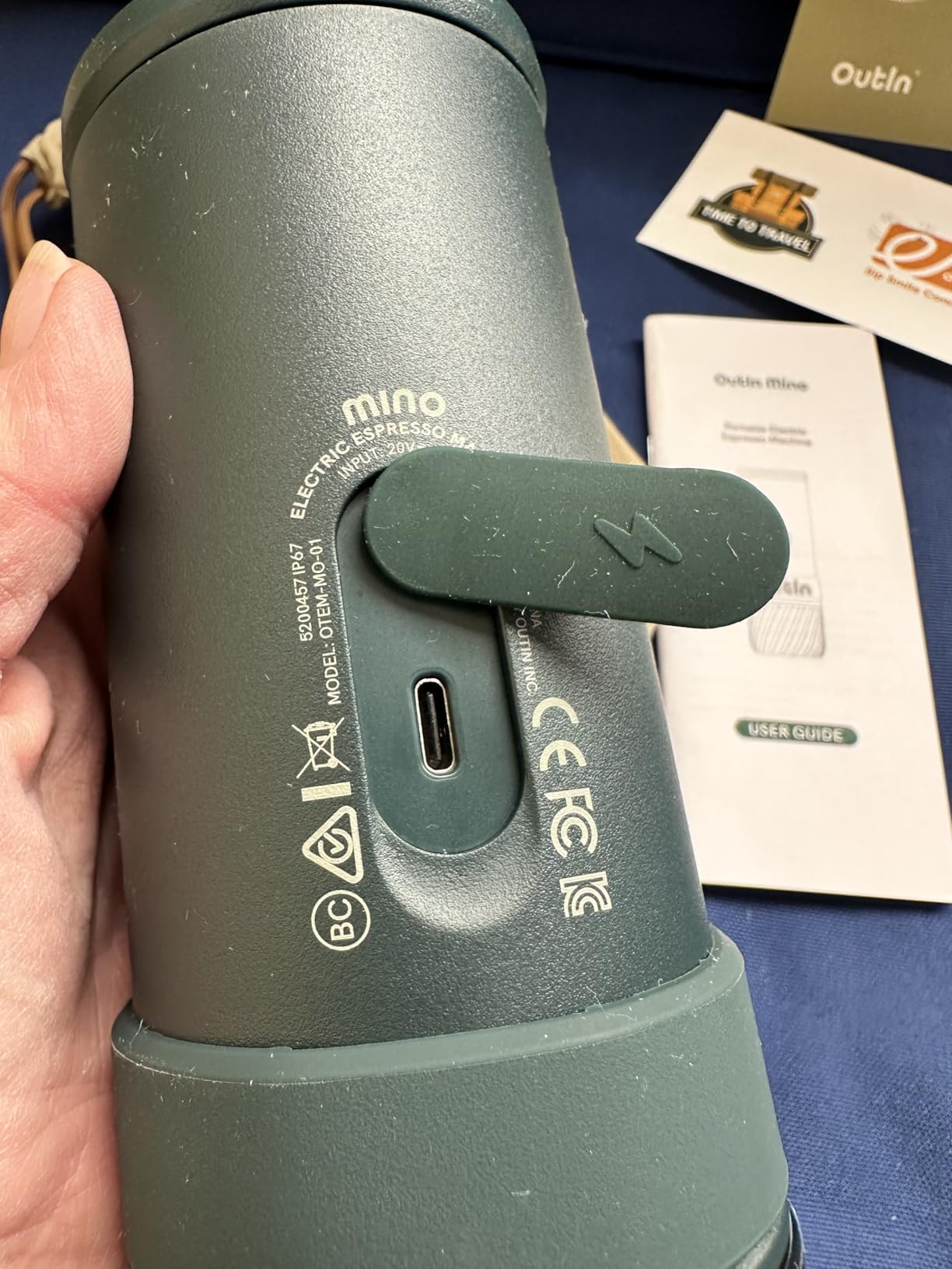 OutIn Mino Portable Electric Espresso Machine for Travel with Self-Heating | Mini Camping Coffee Maker, Pocket-Sized Coffee Machine, Ground Coffee & NS Capsule Adapter for Adventure, Tundra Brown customer photo 1
