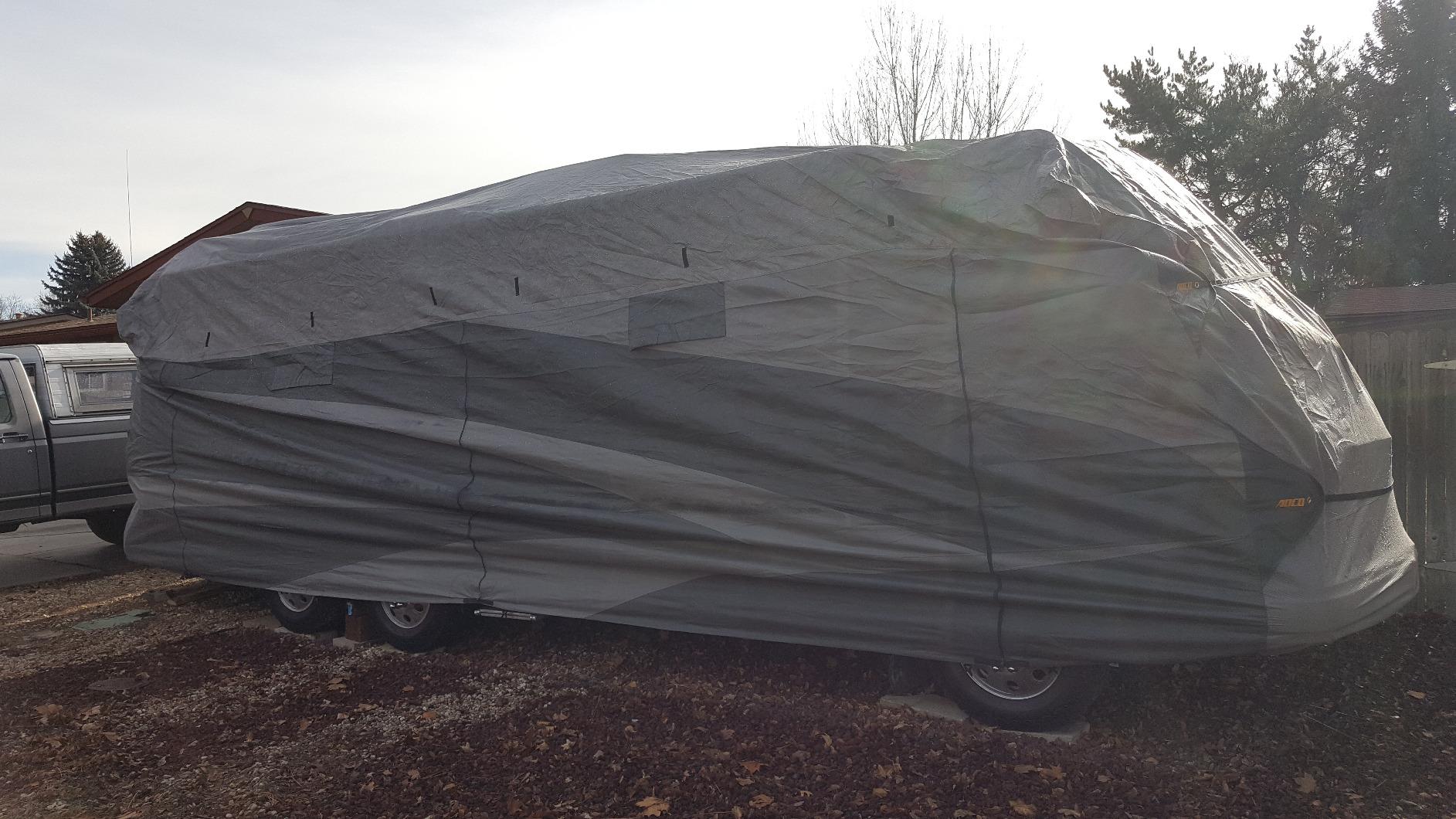 ADCO 52244 Designer Series SFS Aqua Shed Travel Trailer RV Cover - 26'1