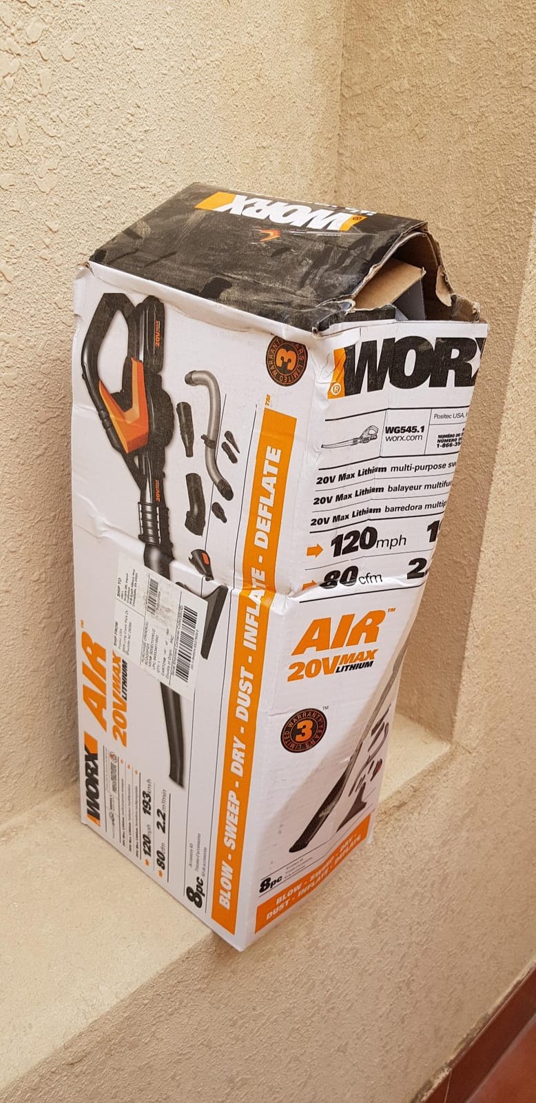 WORX Cordless Leaf Blower, 20V Electric Blower for Narrow Space, WG545.1 | 120MPH Airflow, Lightweight at 3.5 LBS, 7-Piece Multi Nozzle Kit, 2.0Ah Battery & Charger Included, PowerShare customer photo 2