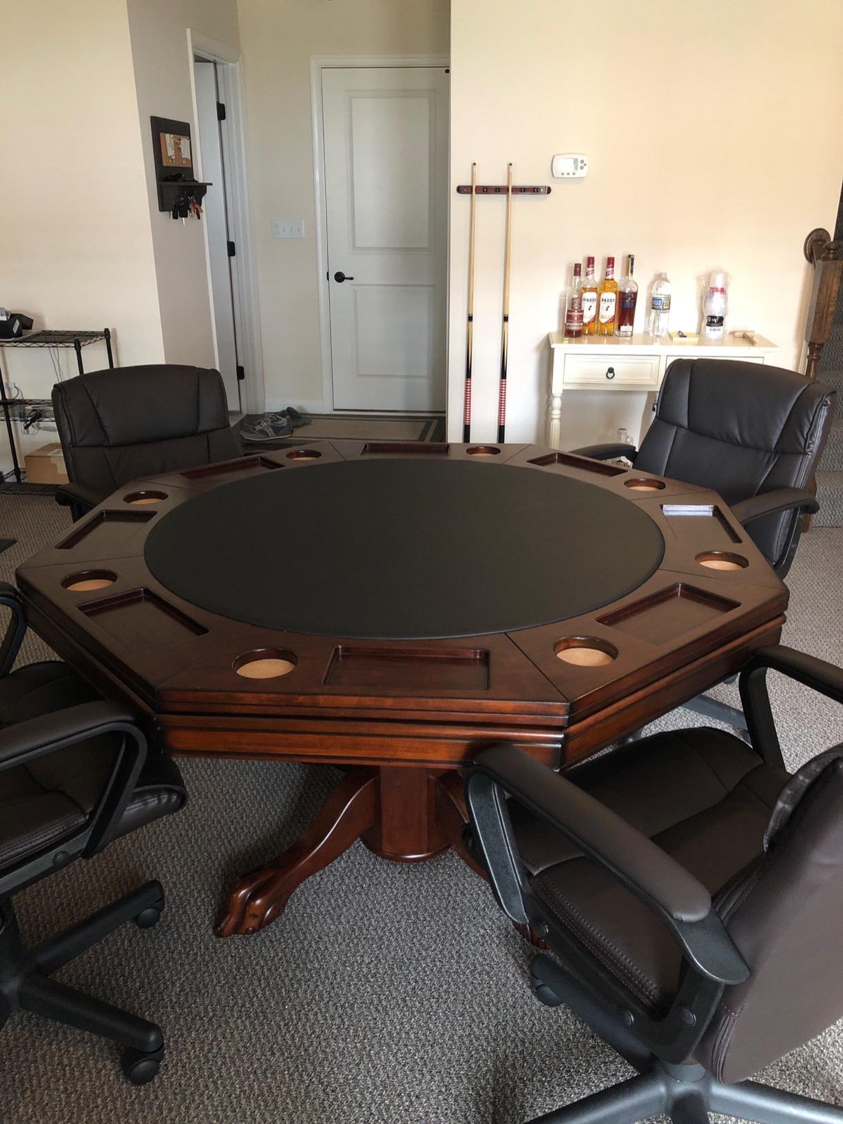 Combination 3 in 1 Poker/Game Table (Chestnut Finish) customer photo 2