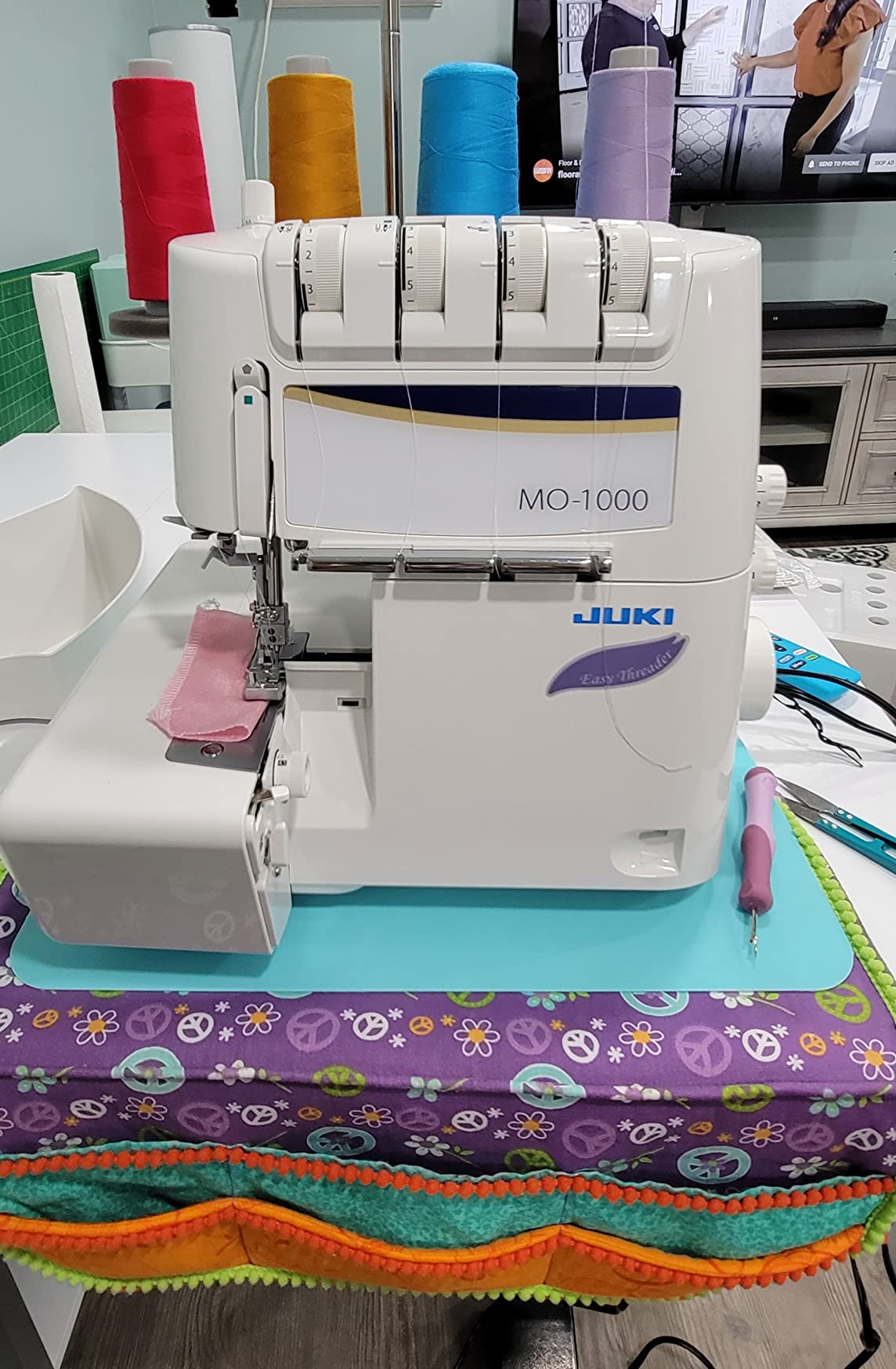 Juki MO-1000 Serger, Push Button Jet Air Looper Threader, Purple customer photo 2