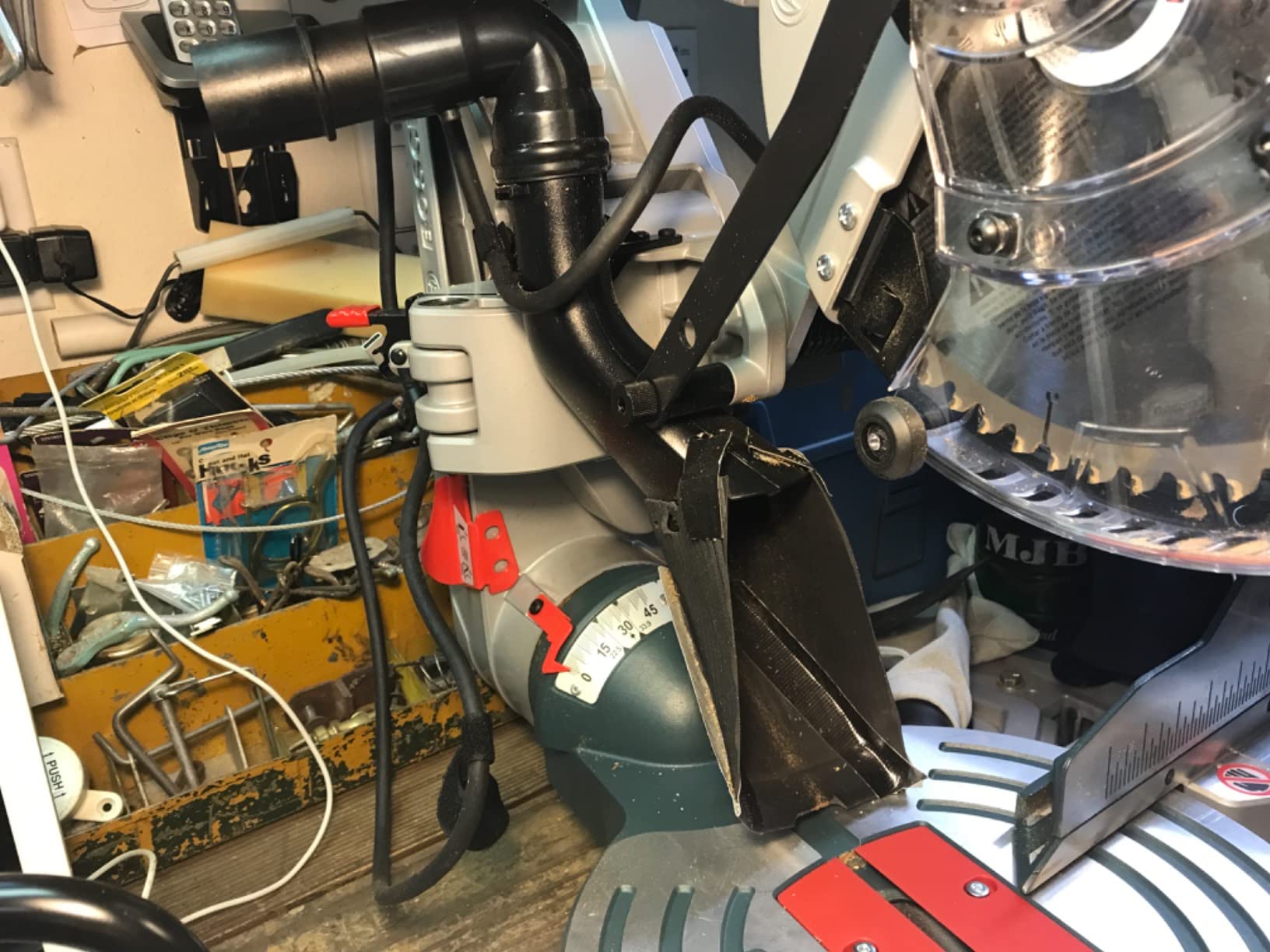 BOSCH 15.0 Amp CM10GD 10 In. Dual-Bevel Glide Miter Saw for Woodworking | Articulated hinge arms, reduce the saw's front-to-back footprint by up to 10 in., axial-glide system customer photo 2