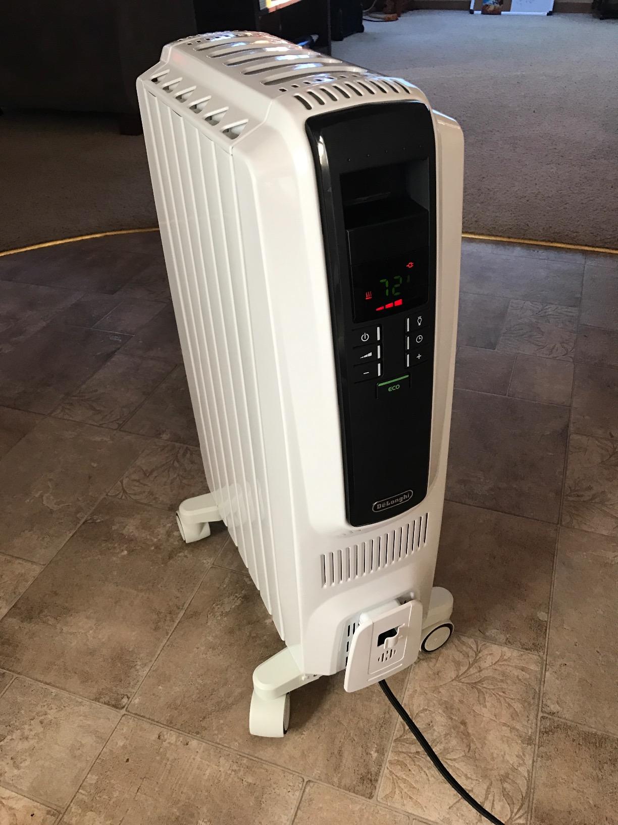 De'Longhi Dragon Digital Oil Filled Radiator Heater, 1500W Electric Space Heater for indoor use, programmable timer, Energy Saving, full room heater with safety features TRD40615E customer photo 1