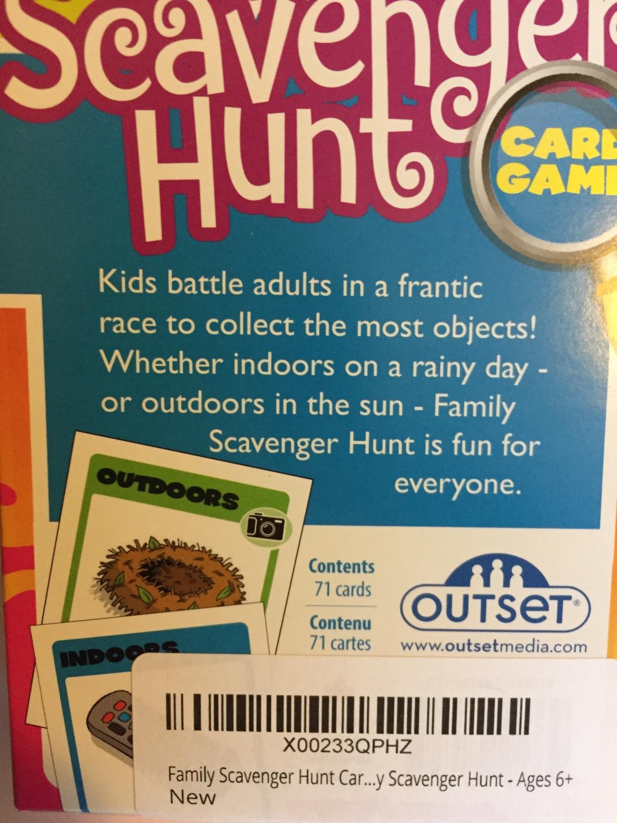Outset Media Family Scavenger Hunt Card Game Travel Friendly Indoor and Outdoor Family Scavenger Hunt - Ages 6+ customer photo 2