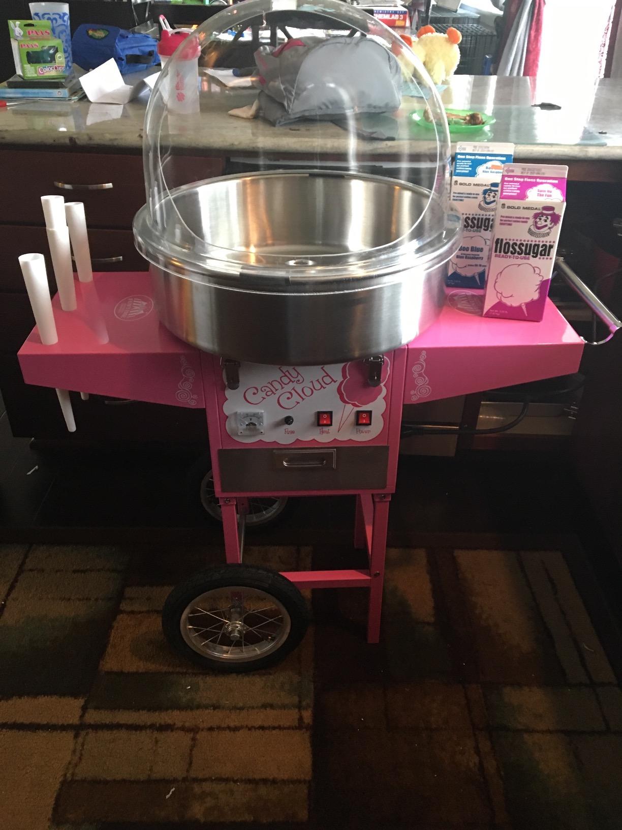 Funtime FT1000CCK-P Candy Cloud Cotton Candy Machine with Mobile Wheeled Cart, Pink customer photo 1