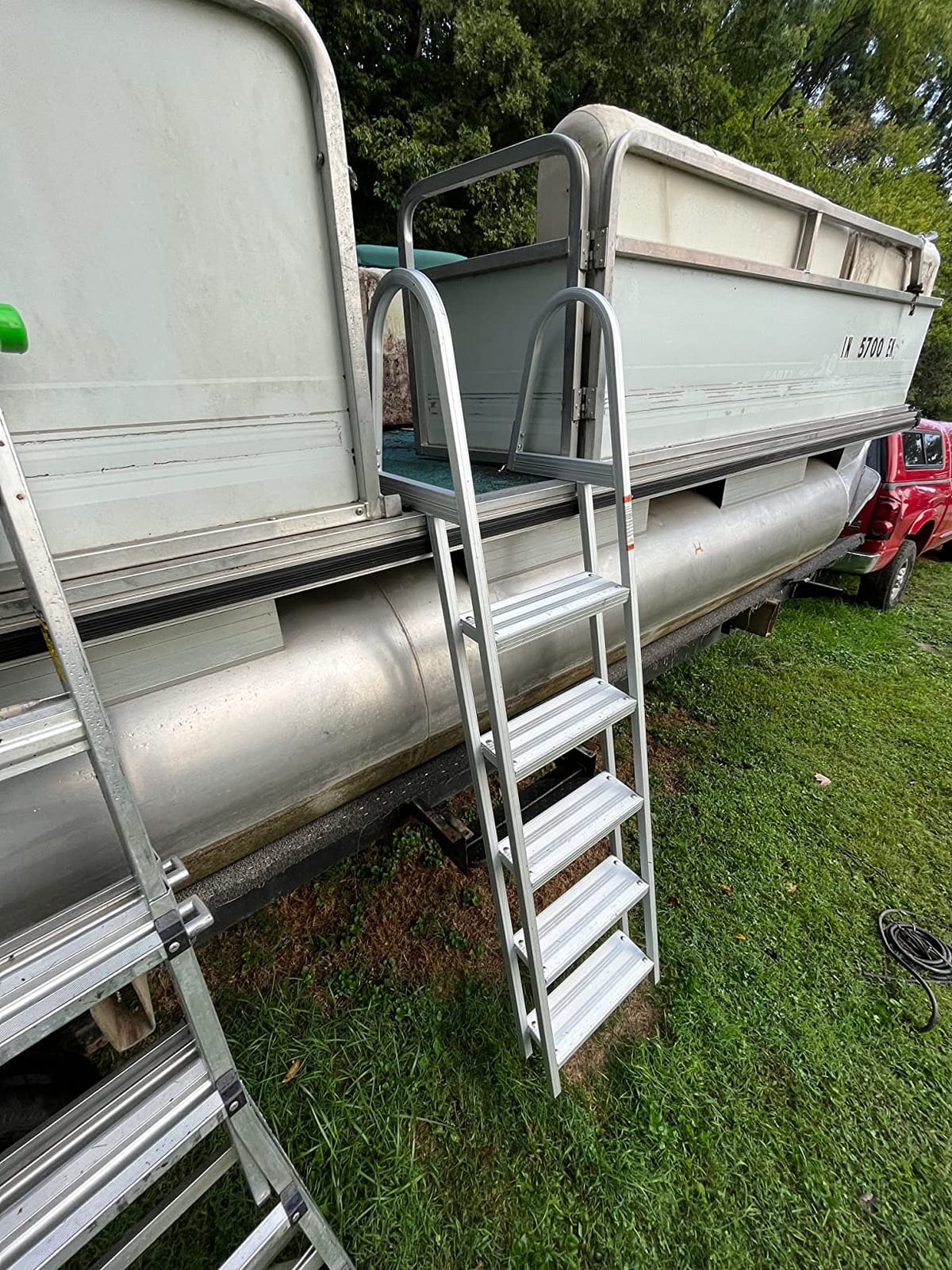 RecPro 3-Step Marine Boarding Ladder | Lightweight, Wide Non-Slip Steps, Built for Fresh and Saltwater Use customer photo 1