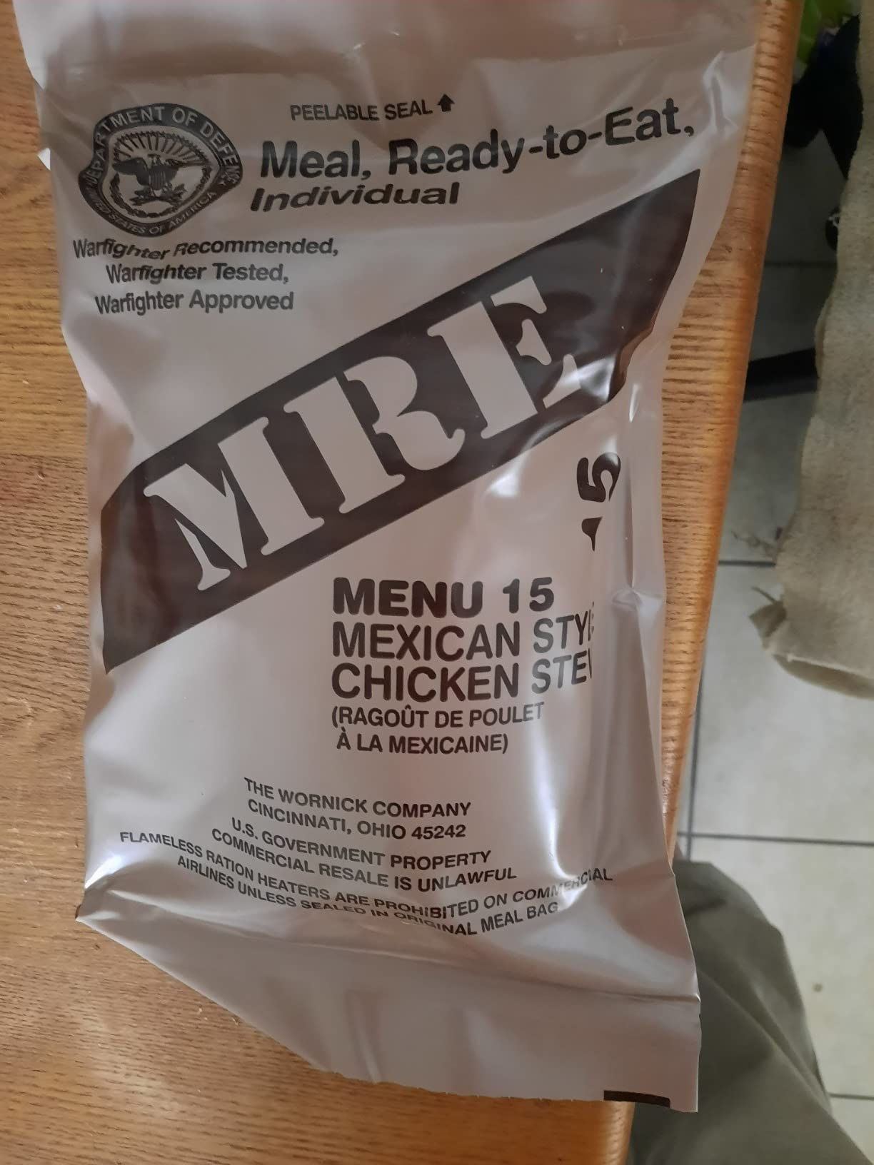 U.S. Military MRE 12-Pack, Flameless Heaters, Freeze Dried, 2023 Inspection | Genuine Military MRE with Flameless Heaters, Entree & Side Dishes, 12-Pack, 2023 Inspection Date customer photo 2