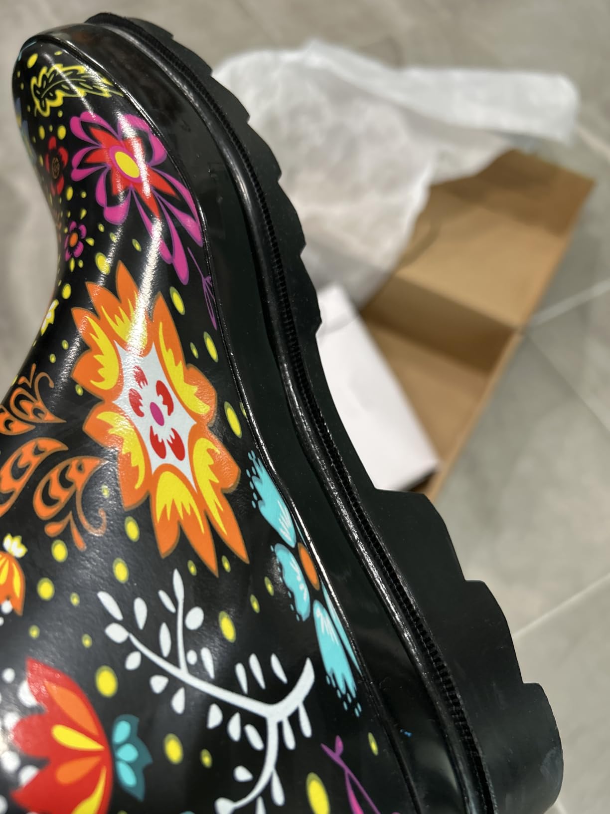 Women's Tall Waterproof Rain Boot Outdoor Garden Shoes customer photo 2