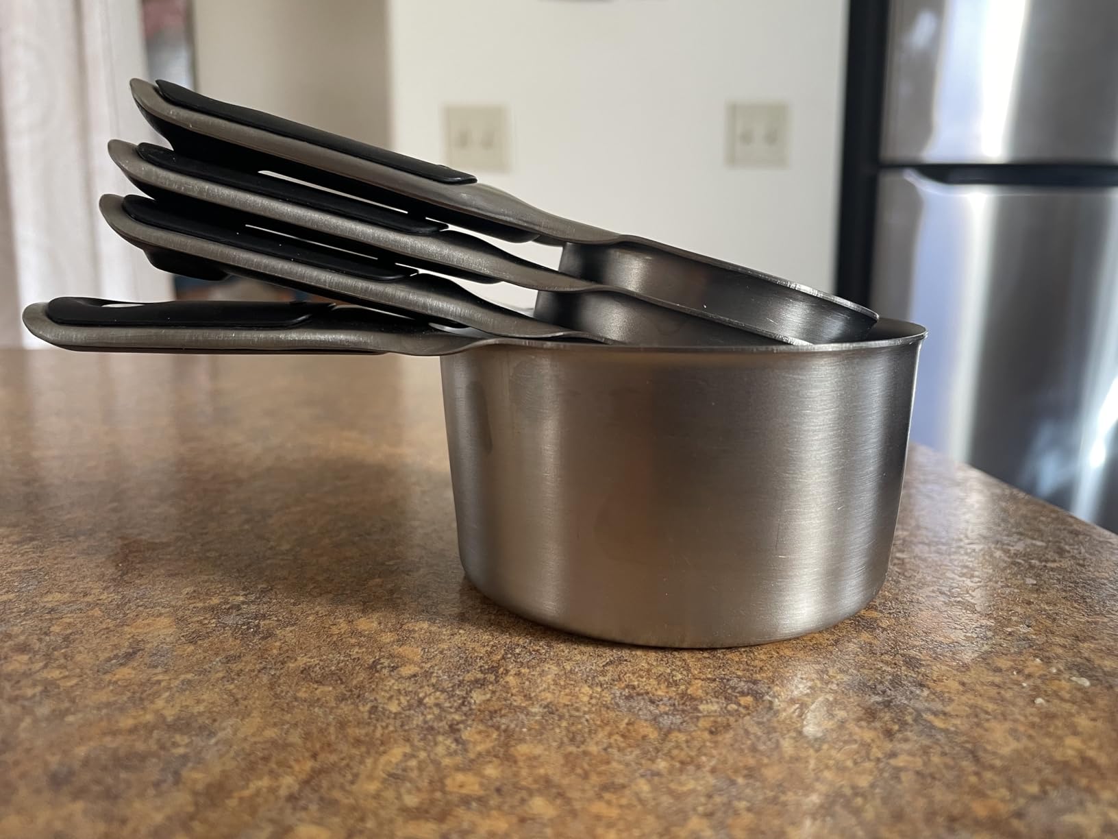 OXO Good Grips 4 Piece Stainless Steel Measuring Cups with Magnetic Snaps | Magnetic Snap for Easy Nesting Storage, Measurement Markings, Multi Size Cups, Non-Slip Handles, Baking & Cooking Essentials customer photo 2