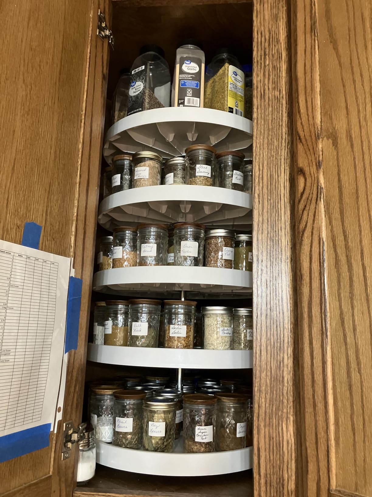 Rev-A-Shelf 18 Inch Dual Full-Circle Lazy Susan Organizer for Upper Corner Kitchen Cabinets, Plastic Home Storage 2 Tier Shelves, White, 6012-18-11-52 customer photo 2