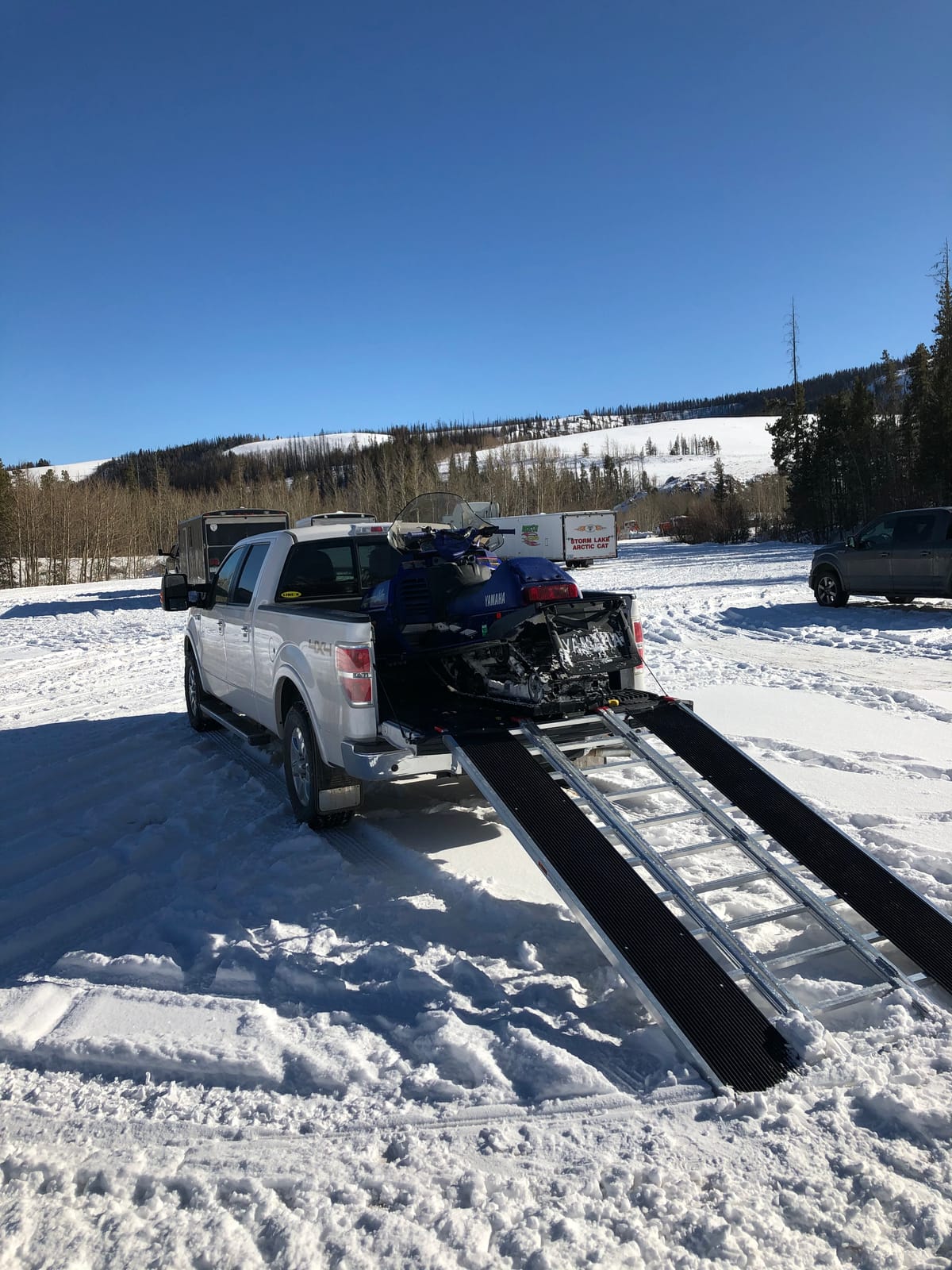 Black Ice Extra-Long Snowmobile Ramp with Wide Glides 1,500 lb. Capacity Aluminum Folding for Trucks and Trailers customer photo 2
