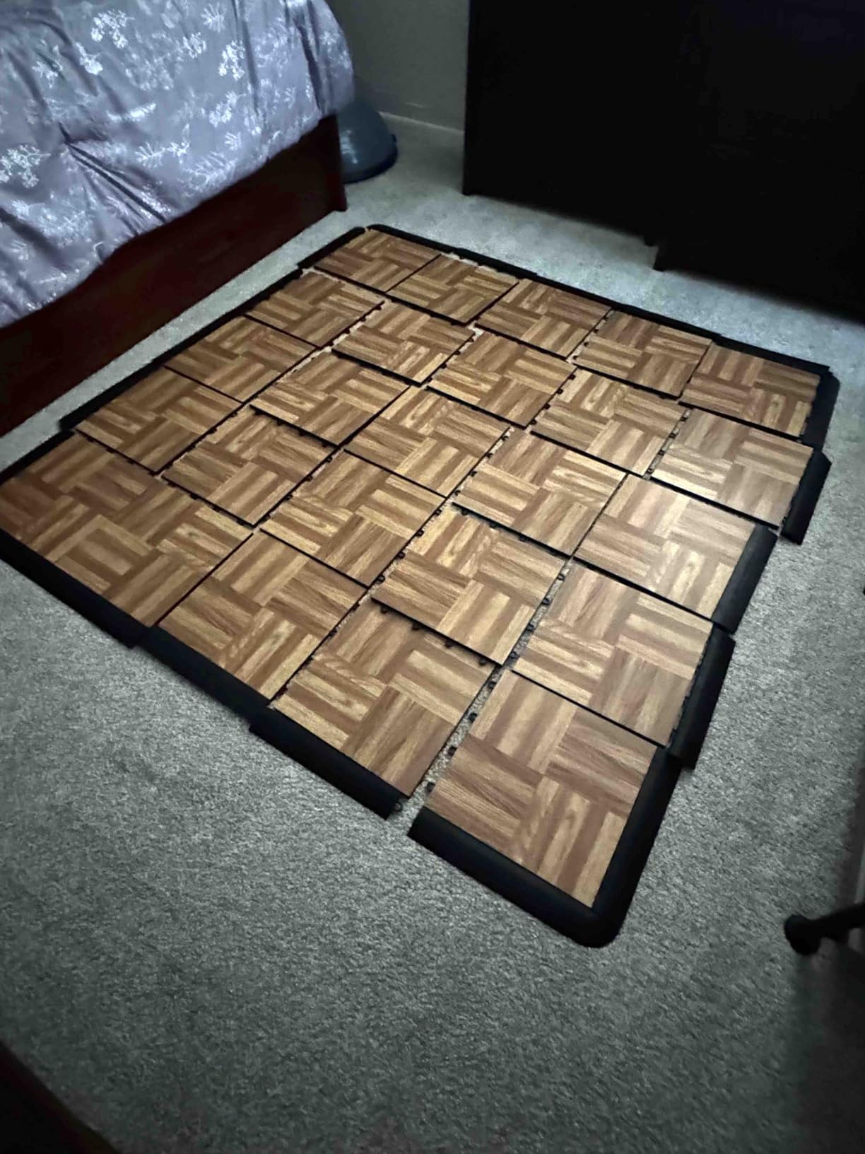 SnapLock Portable Dance Floor Kit, 3'x3', Oak Finish, 9 Sq Ft | Snap-together modular design, Lightweight portable kit, Waterproof surface, Expandable flooring system, Made in USA customer photo 2