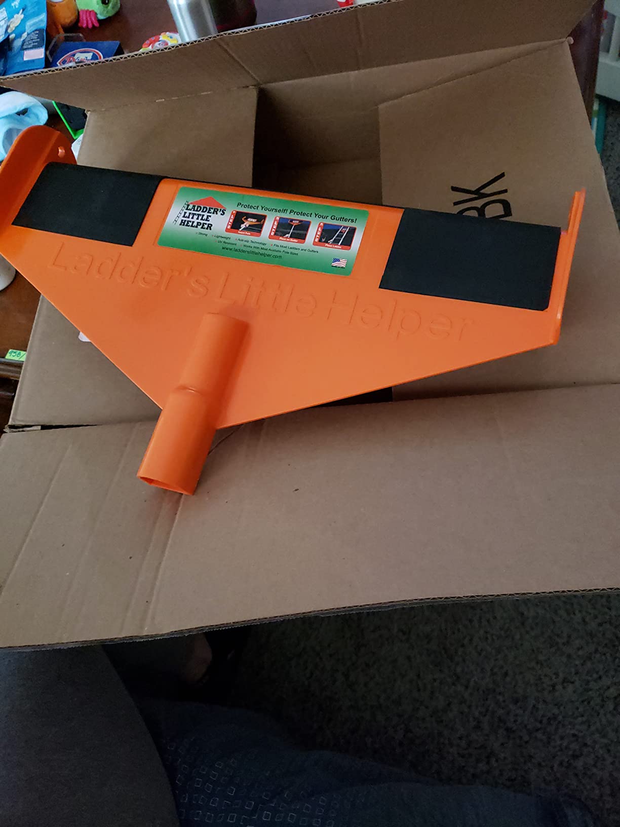 Extension Ladder Stabilizer & Gutter Guard | Roof standoff & gutter protector for ladders. Fits extension or telescoping types. Anti-slip rubber, UV poly, no tools. customer photo 2