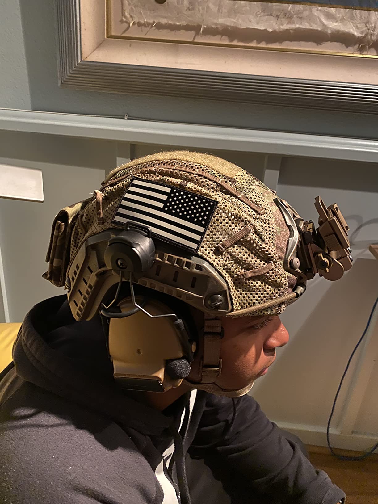 H World Shopping Adjustable Maritime 10 Level of Kevlar Fibre Protective Helmet Tan DE customer photo 1