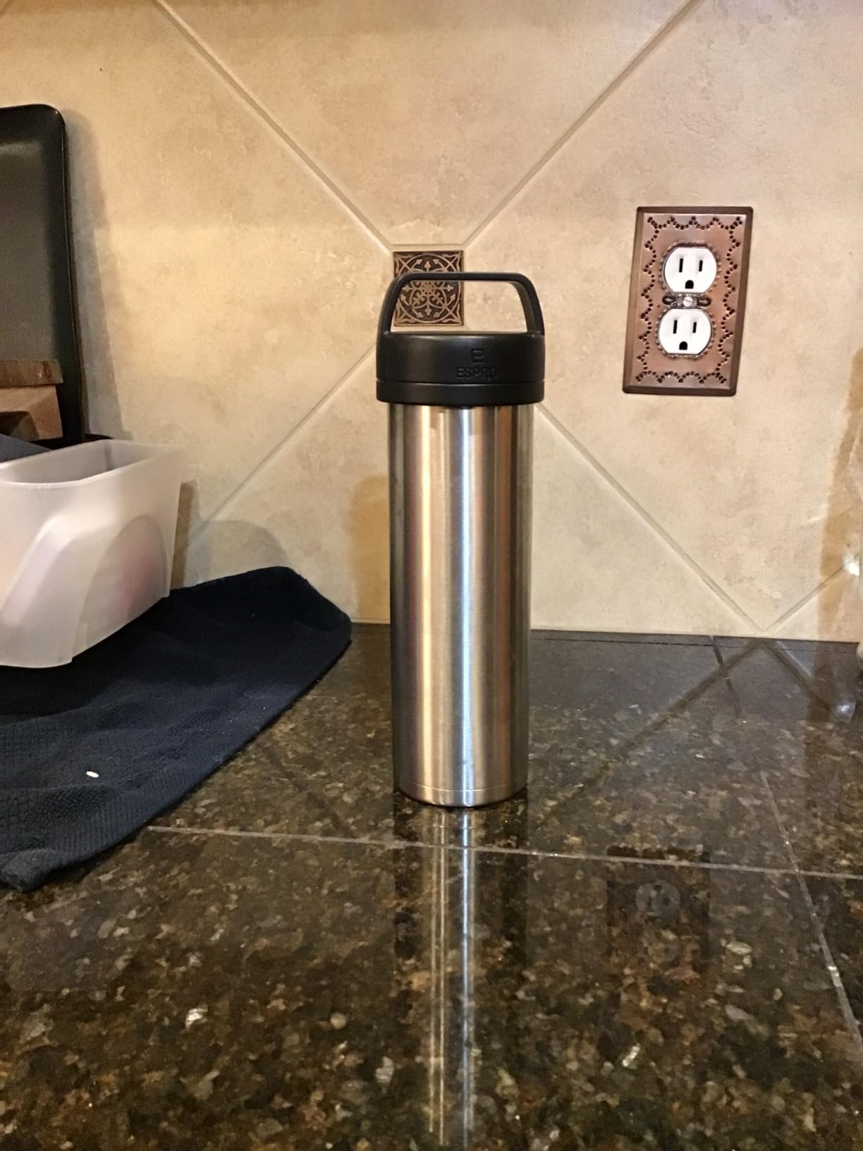 ESPRO Go P0 Ultralight French Press Coffee Maker for Travel, Vacuum Insulated Stainless Steel, 16 Ounces, Matte Meteorite Black customer photo 1