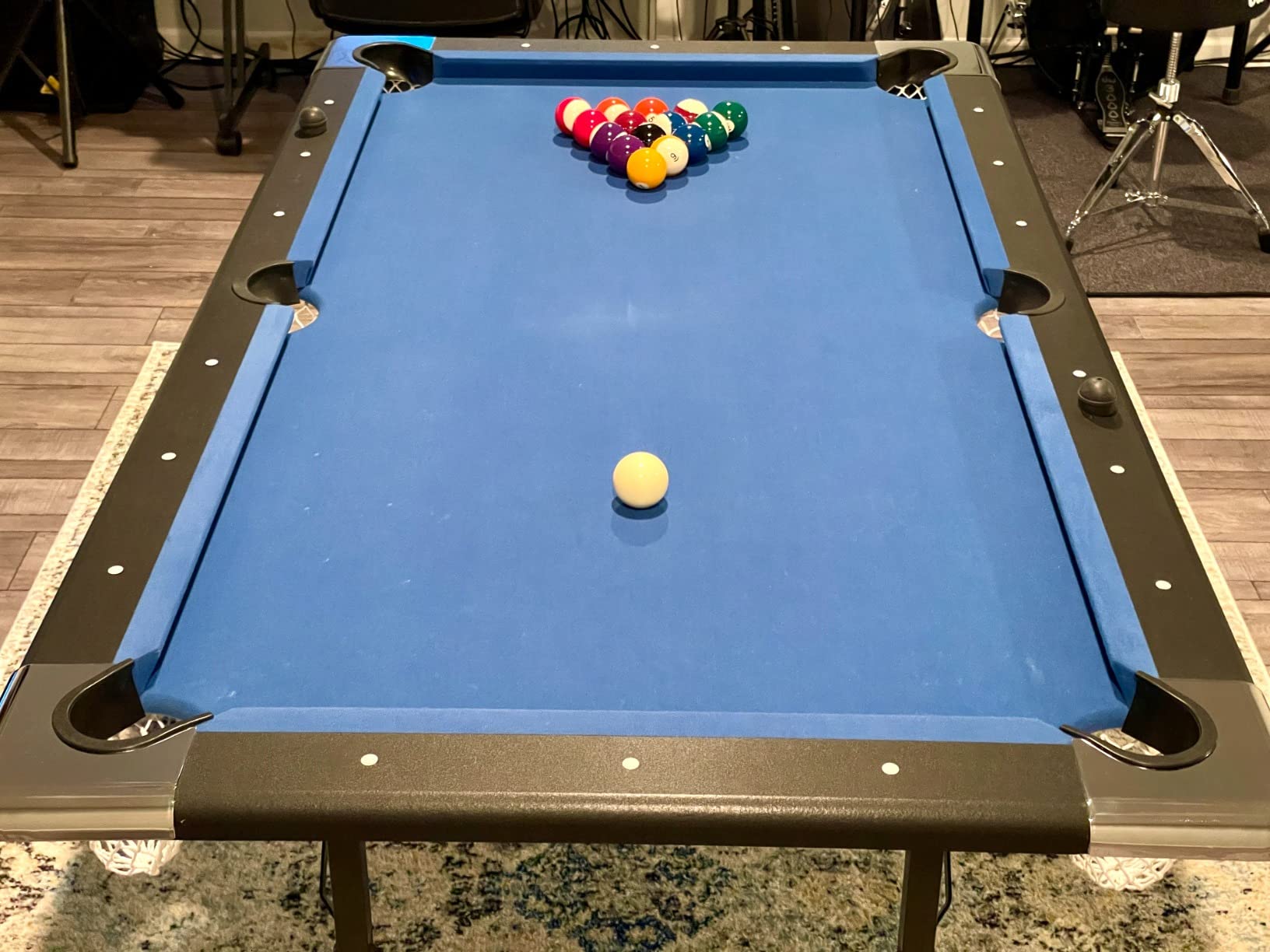 Hathaway Fairmont Folding Pool Table for Family & Home Use Includes Full Set of Billiard Balls, Cues, Chalk, Triangle and Carrying Bag, Portable Space-Saving Table customer photo 2