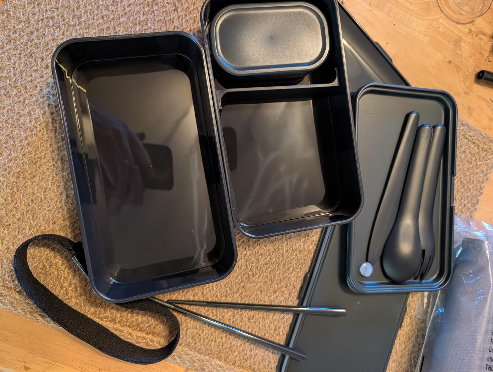 Bentoheaven Bento Box Adult, Stackable Lunch Box, 40 oz, Symph Onyx | BPA-free, leakproof and microwave-safe with 2 compartments, utensils, chopsticks, divider and sauce cup for men and women customer photo 1
