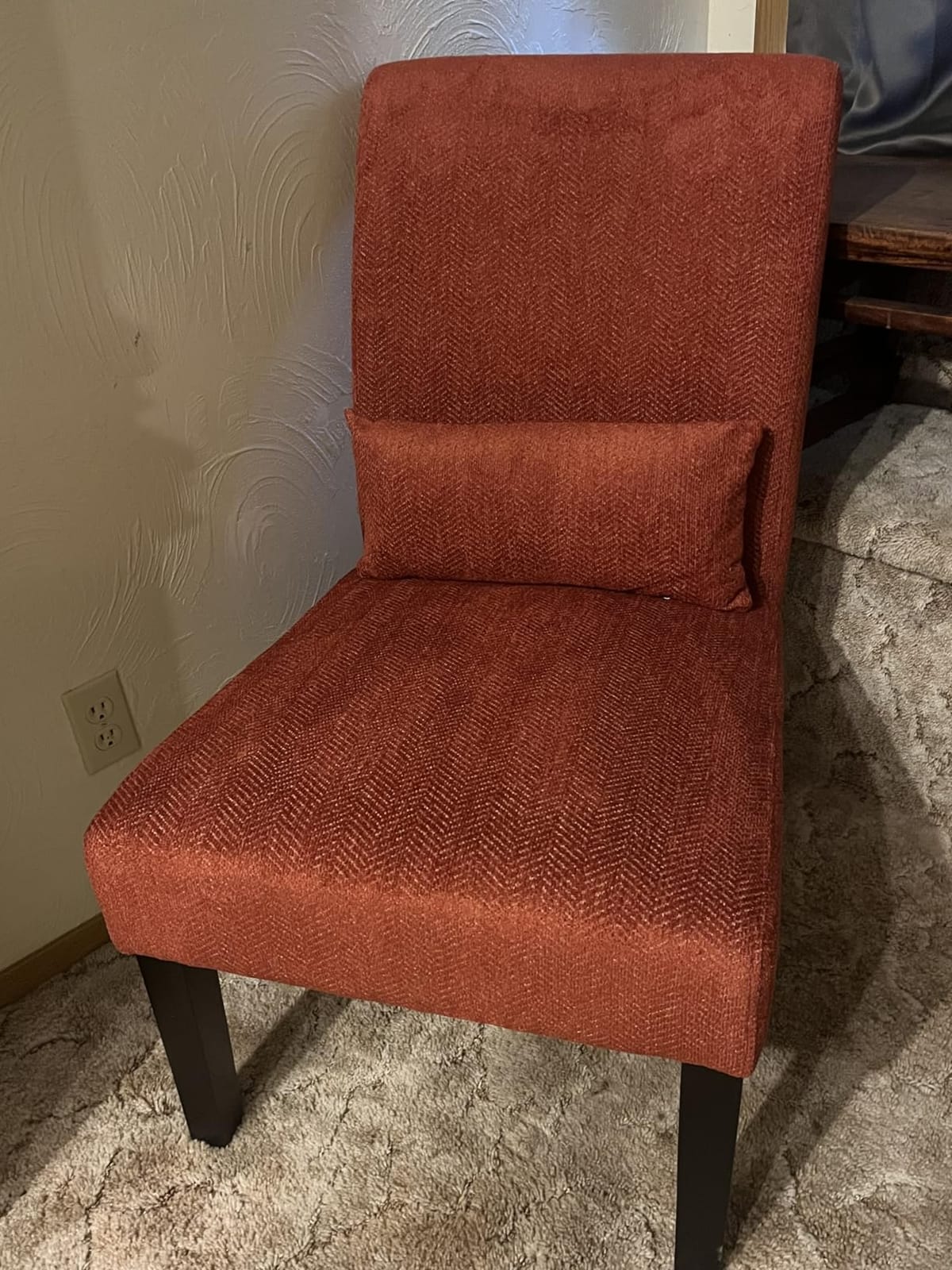 Roundhill Furniture Pisano Teal Blue Fabric Armless Contemporary Accent Chair with Kidney Pillow customer photo 2