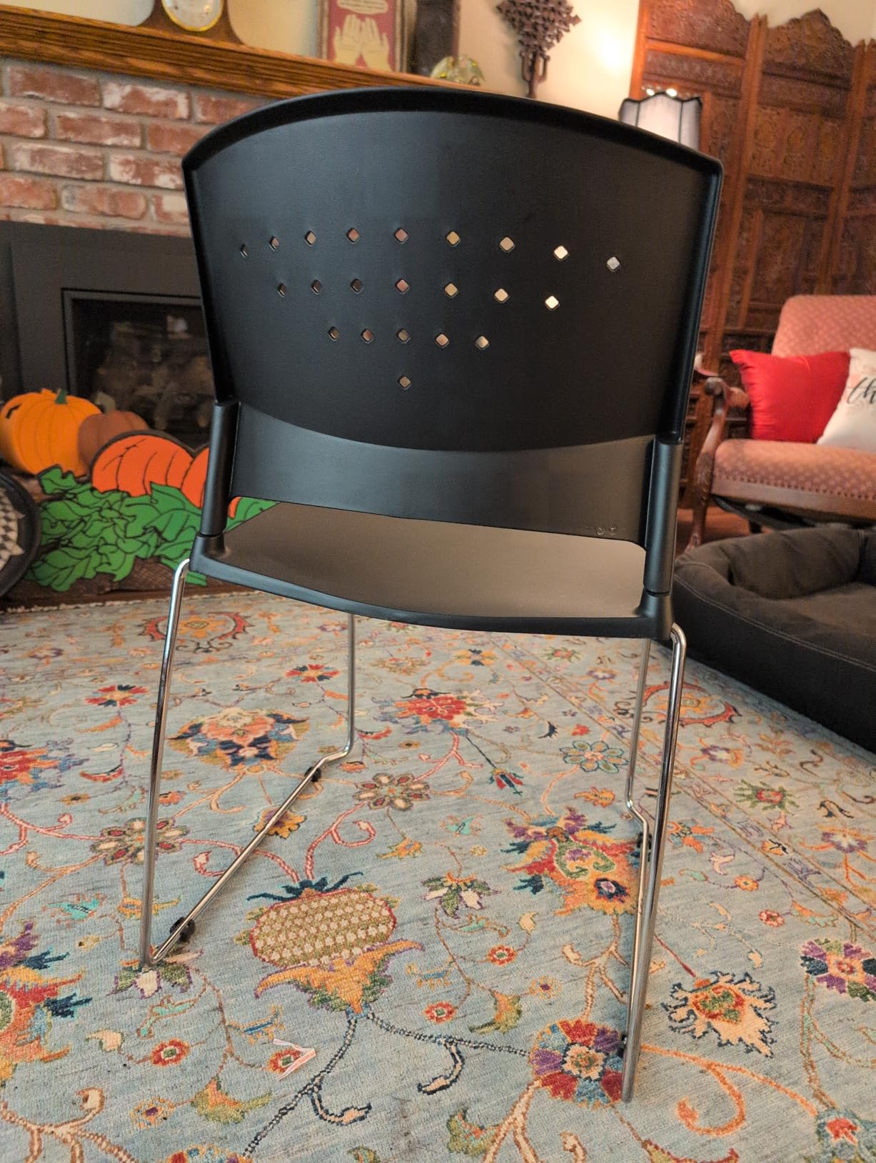 Flash Furniture Hercules Series Contoured Stacking Chairs for Waiting Rooms and Offices, Ergonomic Lobby Chairs with Curved Back, Set of 5, Black | Sled Base, Powder Coated, Contoured, 880 LBS. Weight Capacity customer photo 1