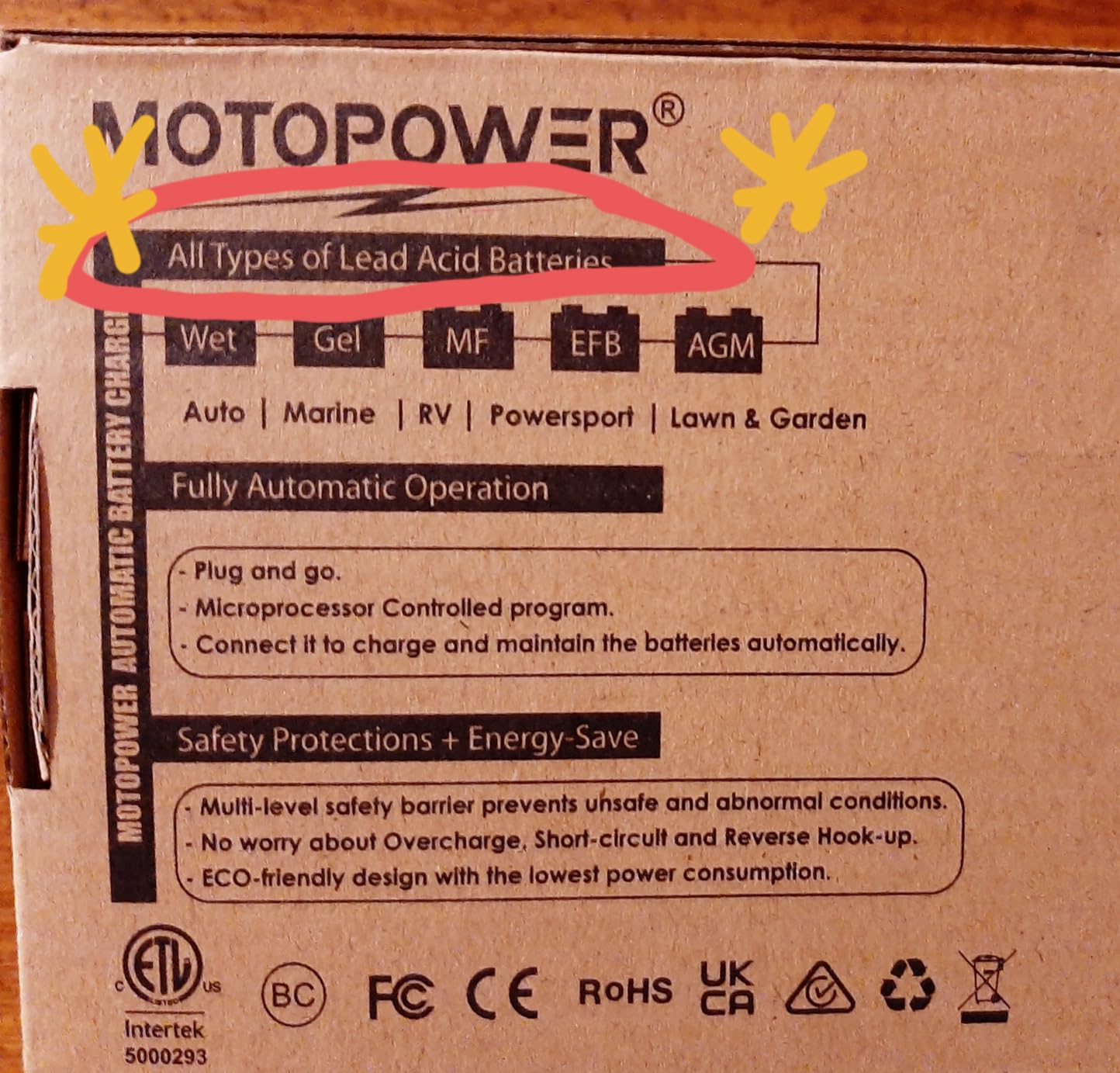 MOTOPOWER MP00207A 12V 2Amp Automatic Battery Charger Maintainer | For Lead-Acid & Lithium Batteries customer photo 1