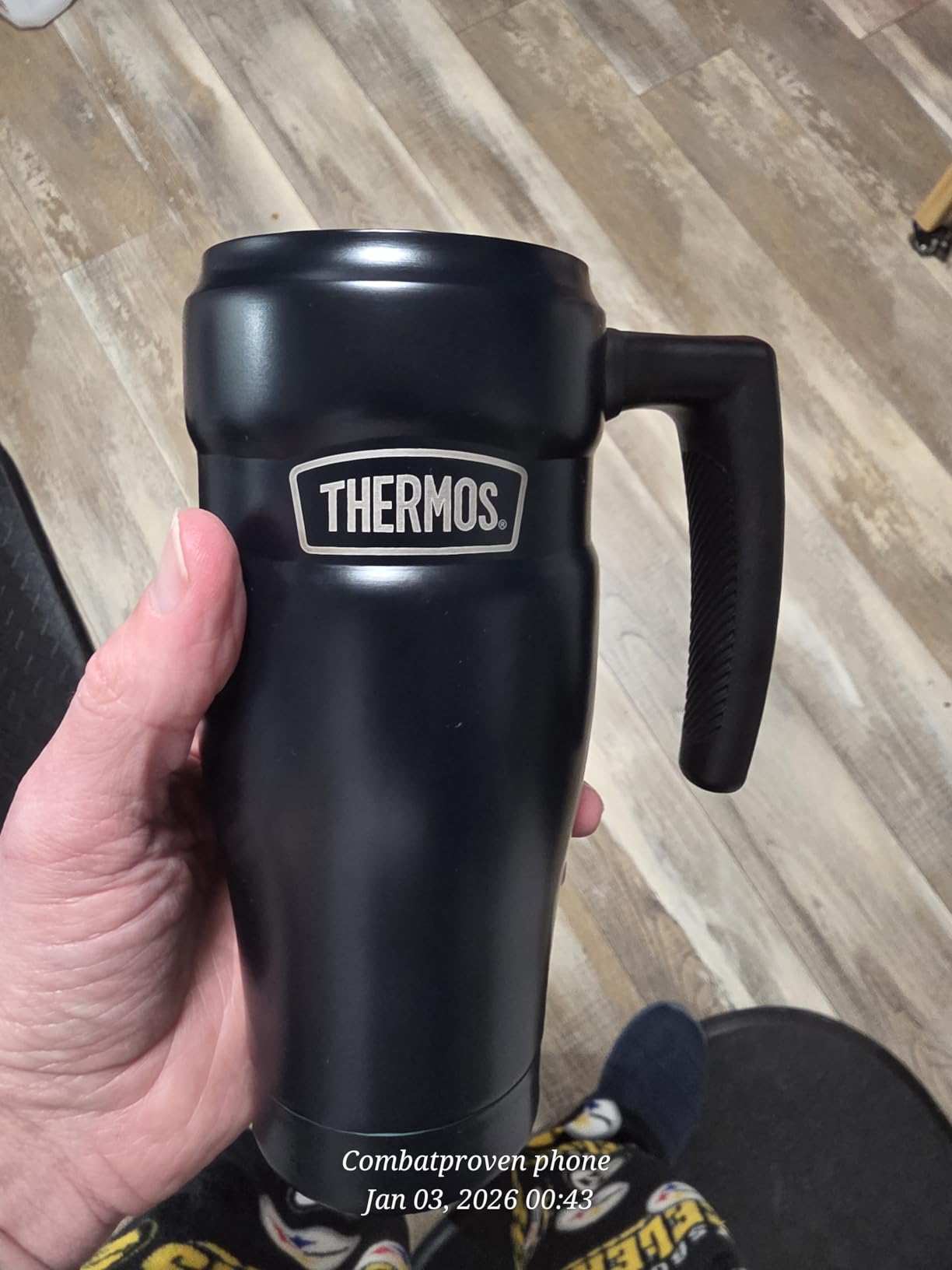 THERMOS Stainless King Travel Mug with Handle, 16oz, Matte Steel | Vacuum-Insulated Travel Mug with Handle for Hot & Cold Drinks, Stainless Steel Coffee Mug with Lid for Commuting customer photo 2